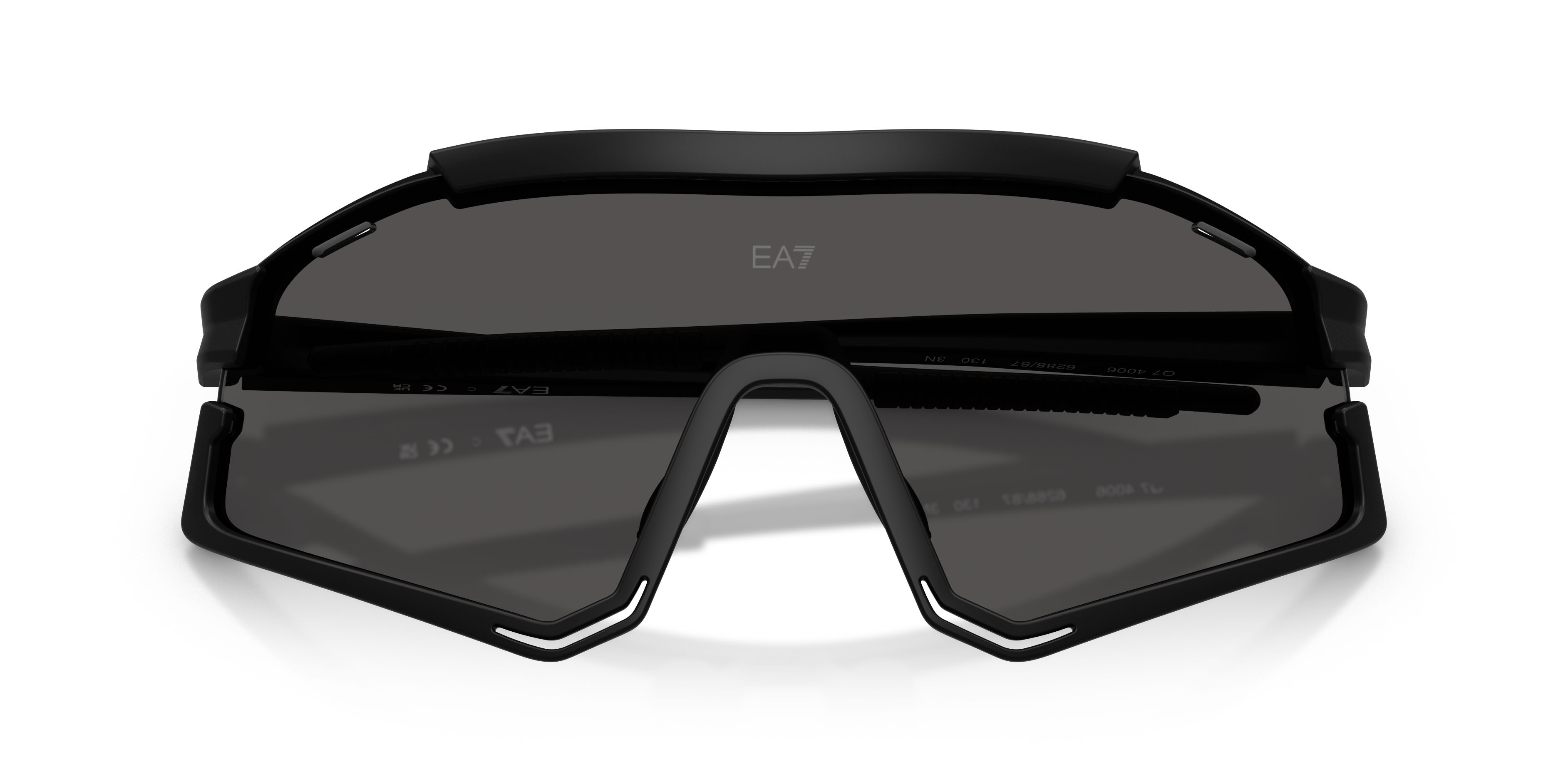 Sunglasses EA7 Q7 4006 (628887) color nero opaco shape irregular lenses grigio scuro