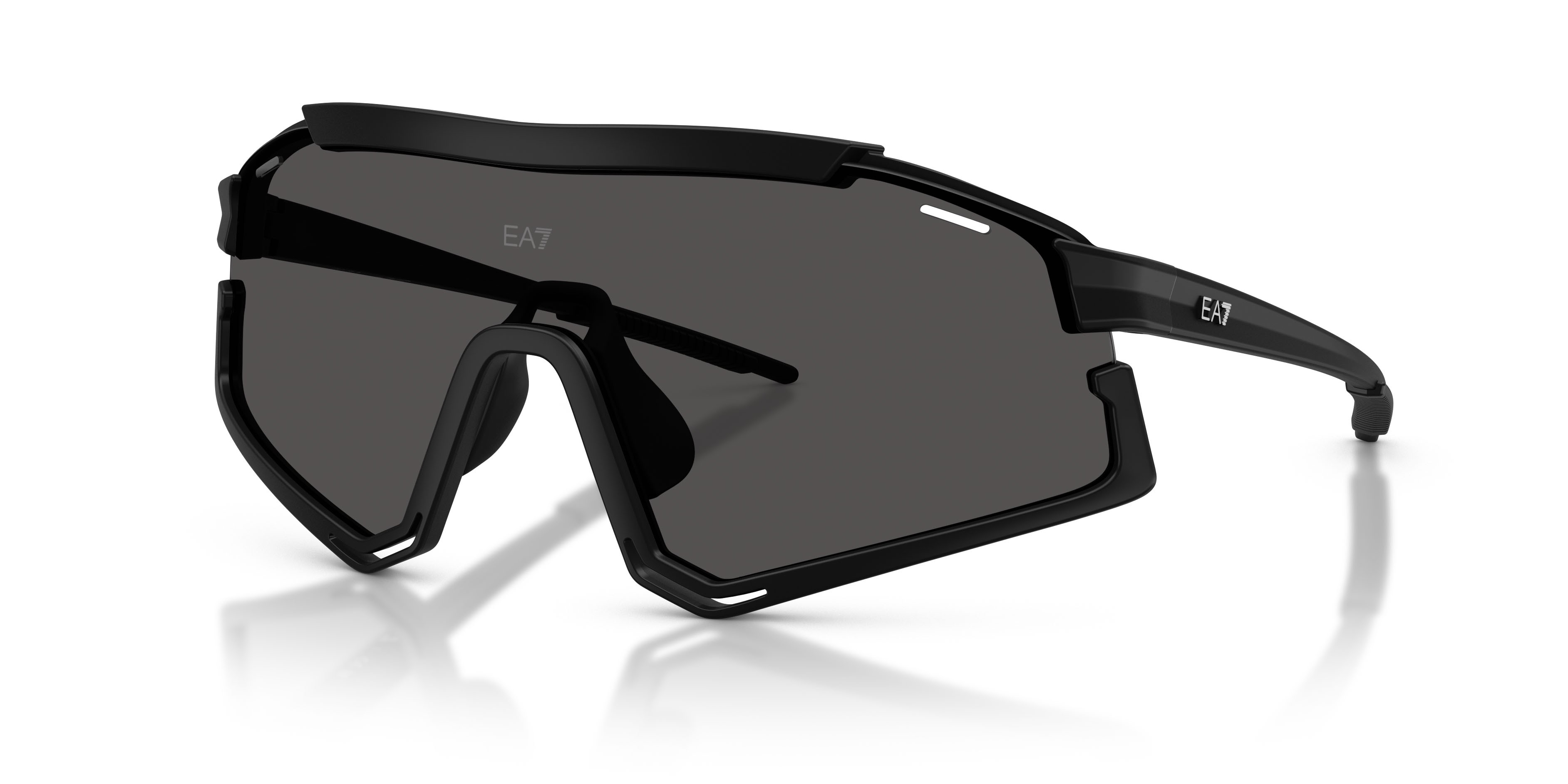 Sunglasses EA7 Q7 4006 (628887) color nero opaco shape irregular lenses grigio scuro