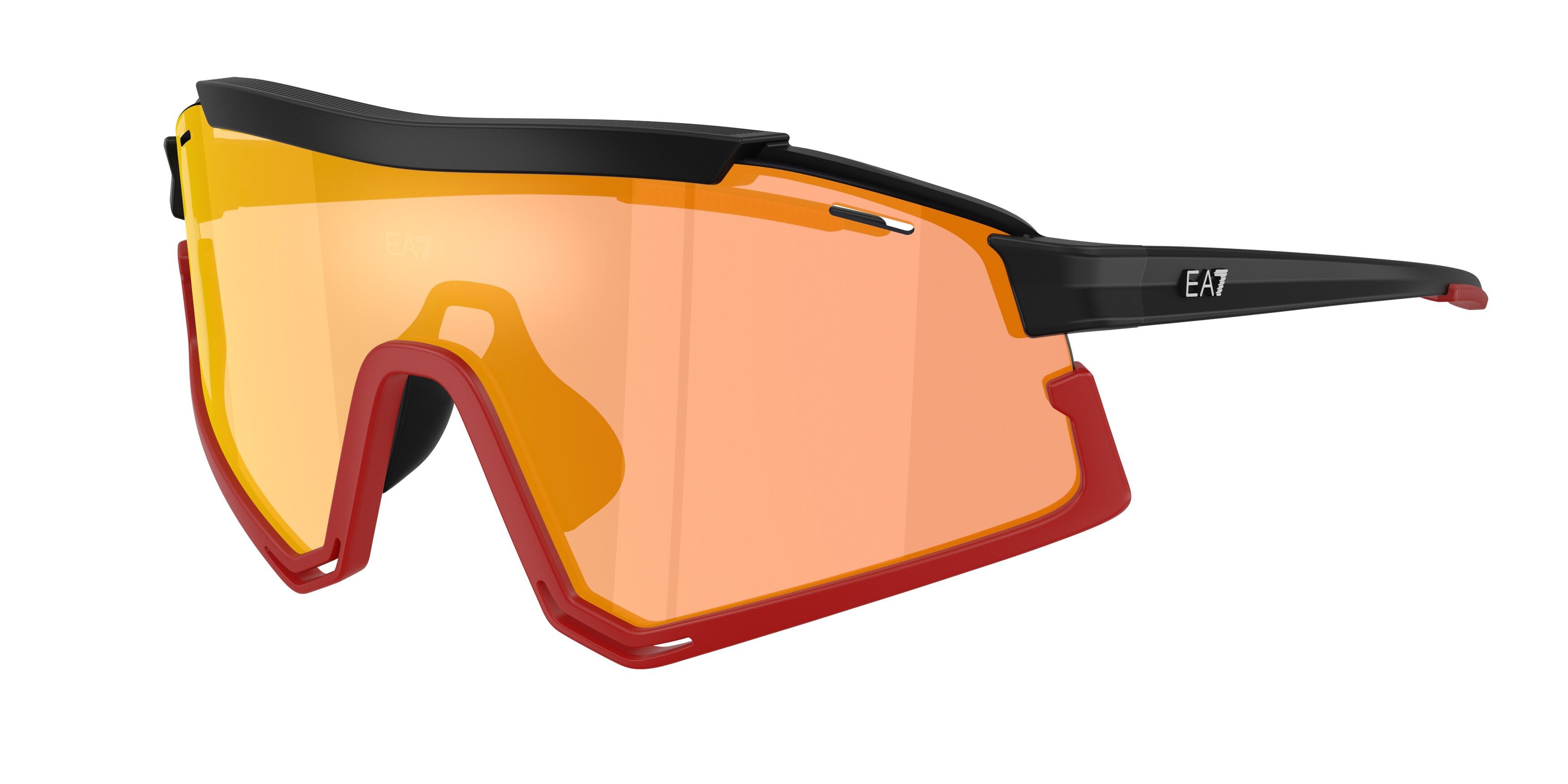 Occhiali da sole EA7 Q7 4006 (63541T) colore nero/rosso forma irregolare lenti rosa specchiato oro