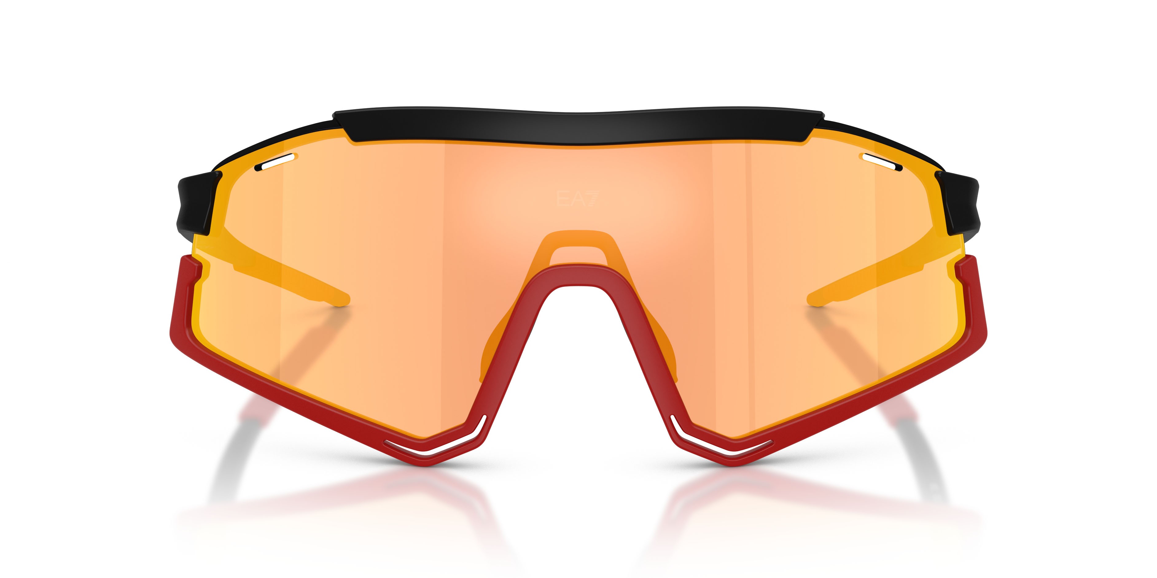 Occhiali da sole EA7 Q7 4006 (63541T) colore nero/rosso forma irregolare lenti rosa specchiato oro
