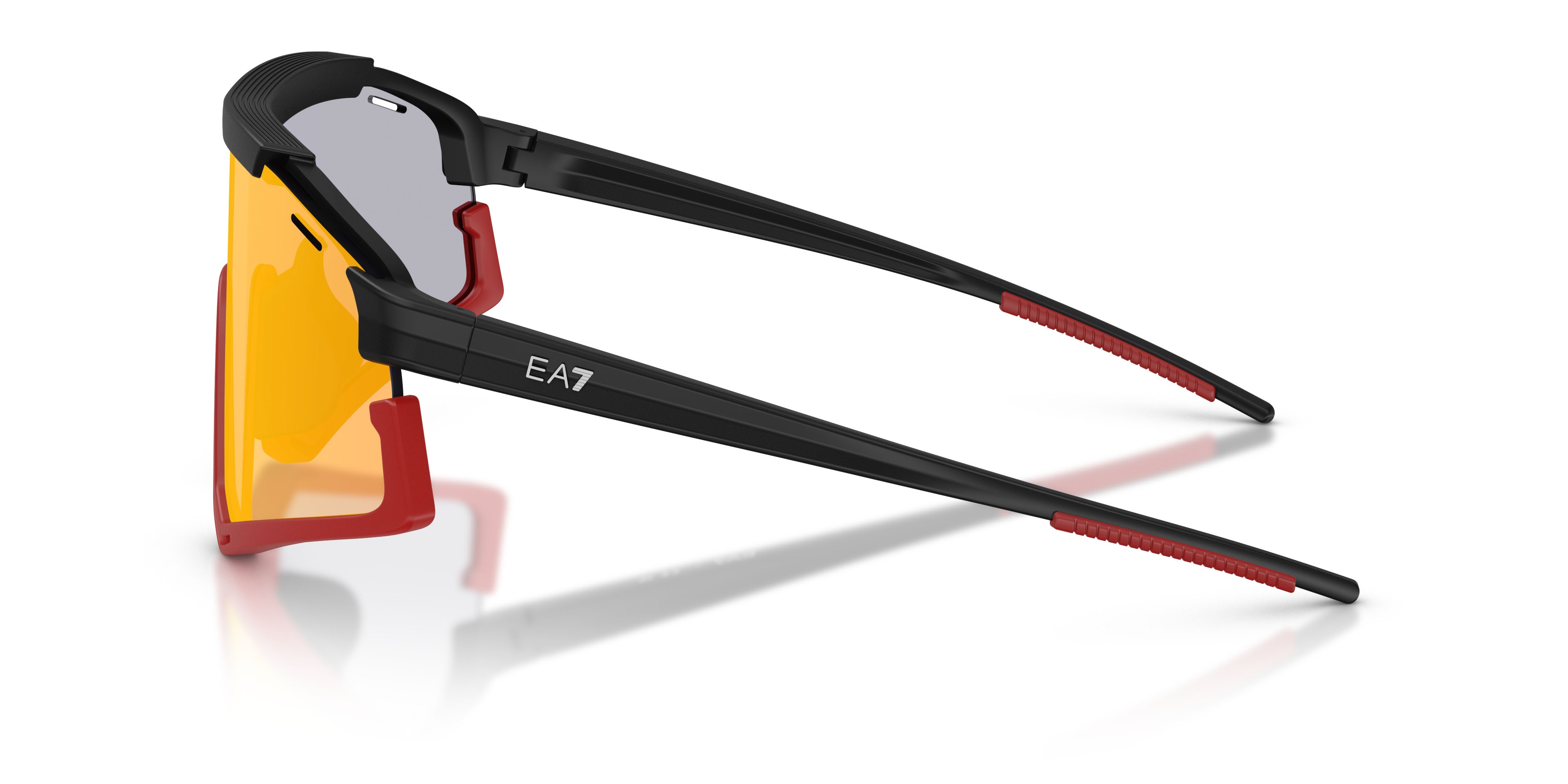 Occhiali da sole EA7 Q7 4006 (63541T) colore nero/rosso forma irregolare lenti rosa specchiato oro