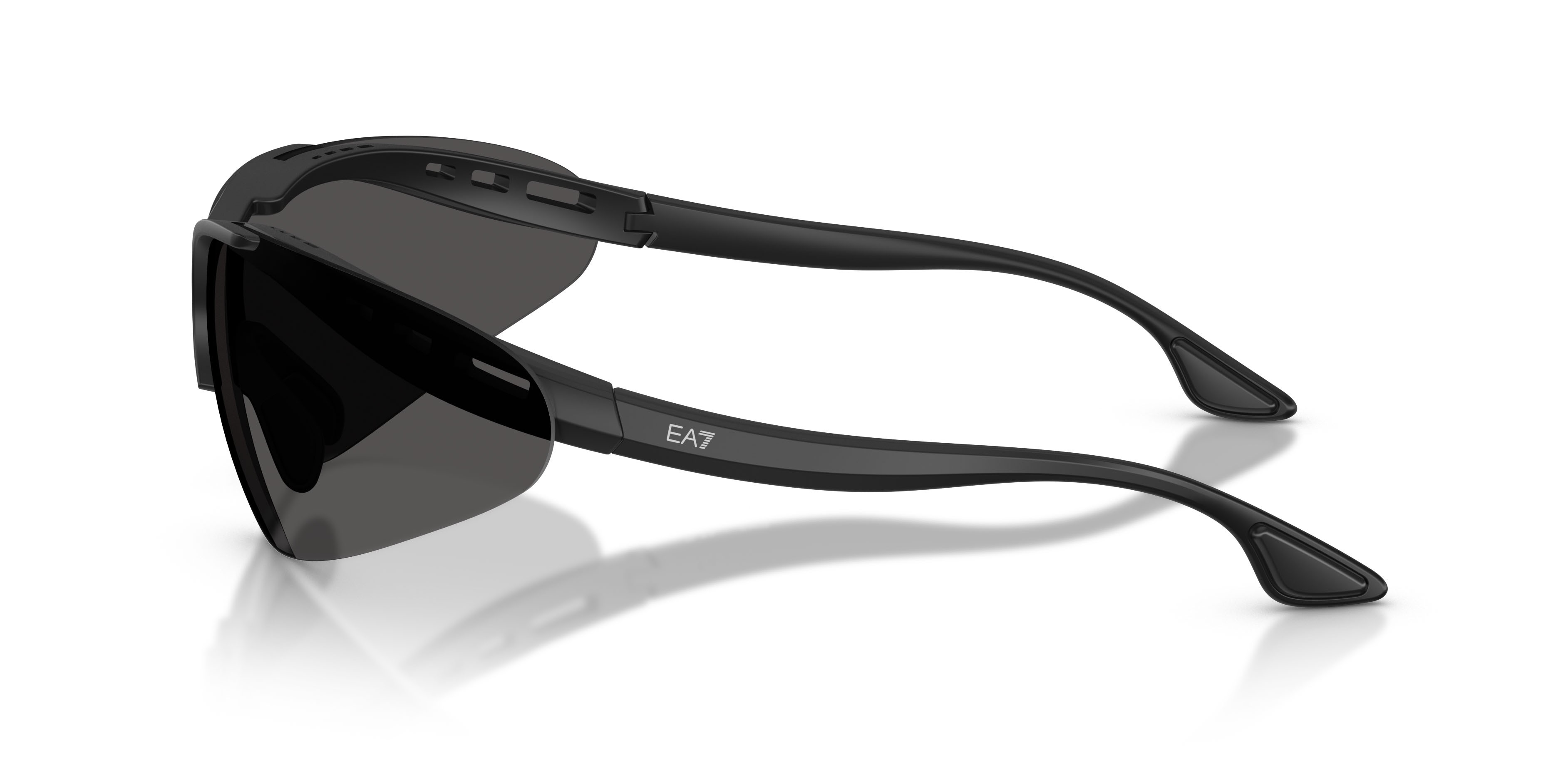 Sunglasses EA7 Q7 4007 (628887) color nero opaco shape irregular lenses grigio scuro
