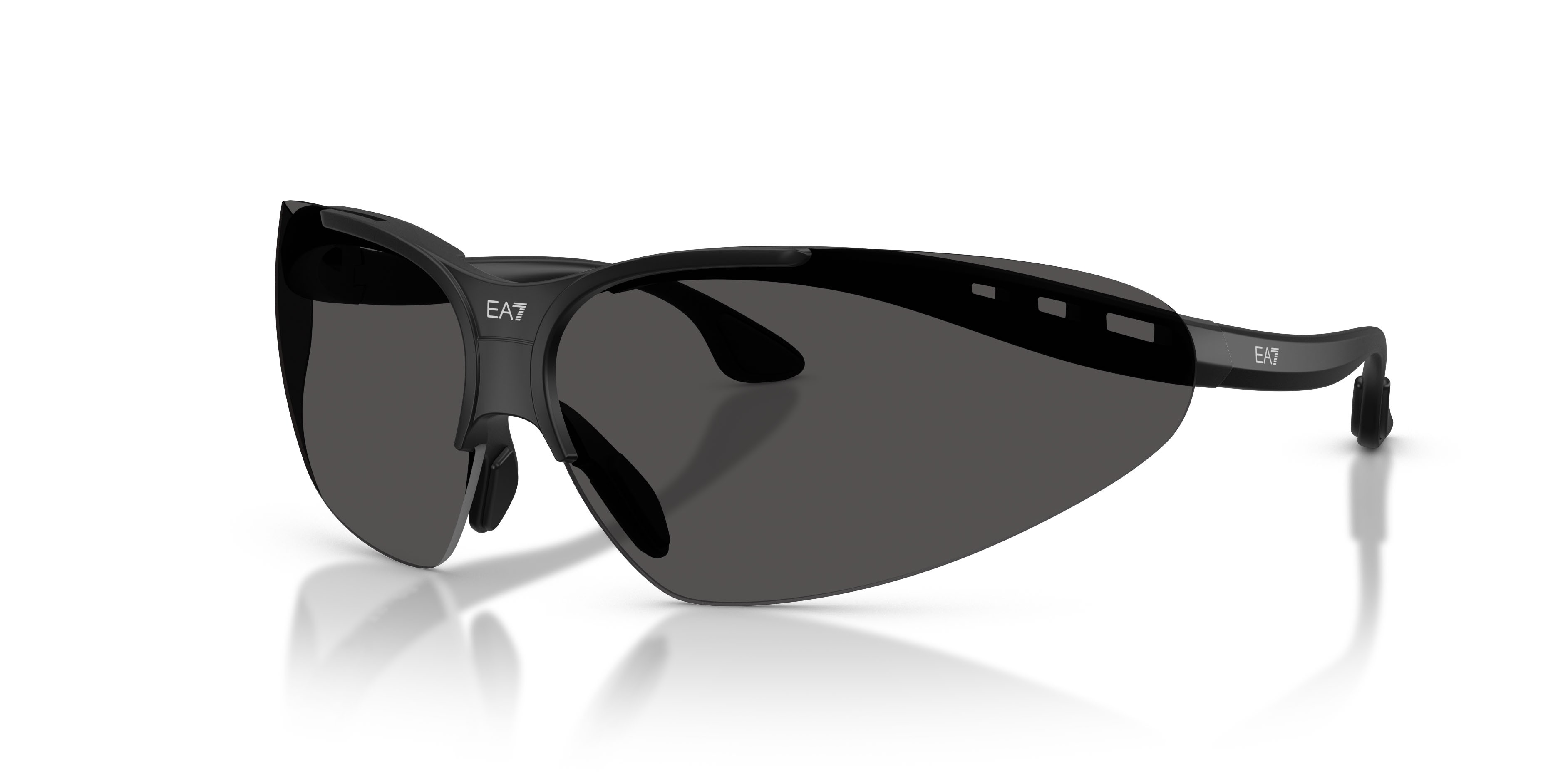 Sunglasses EA7 Q7 4007 (628887) color nero opaco shape irregular lenses grigio scuro