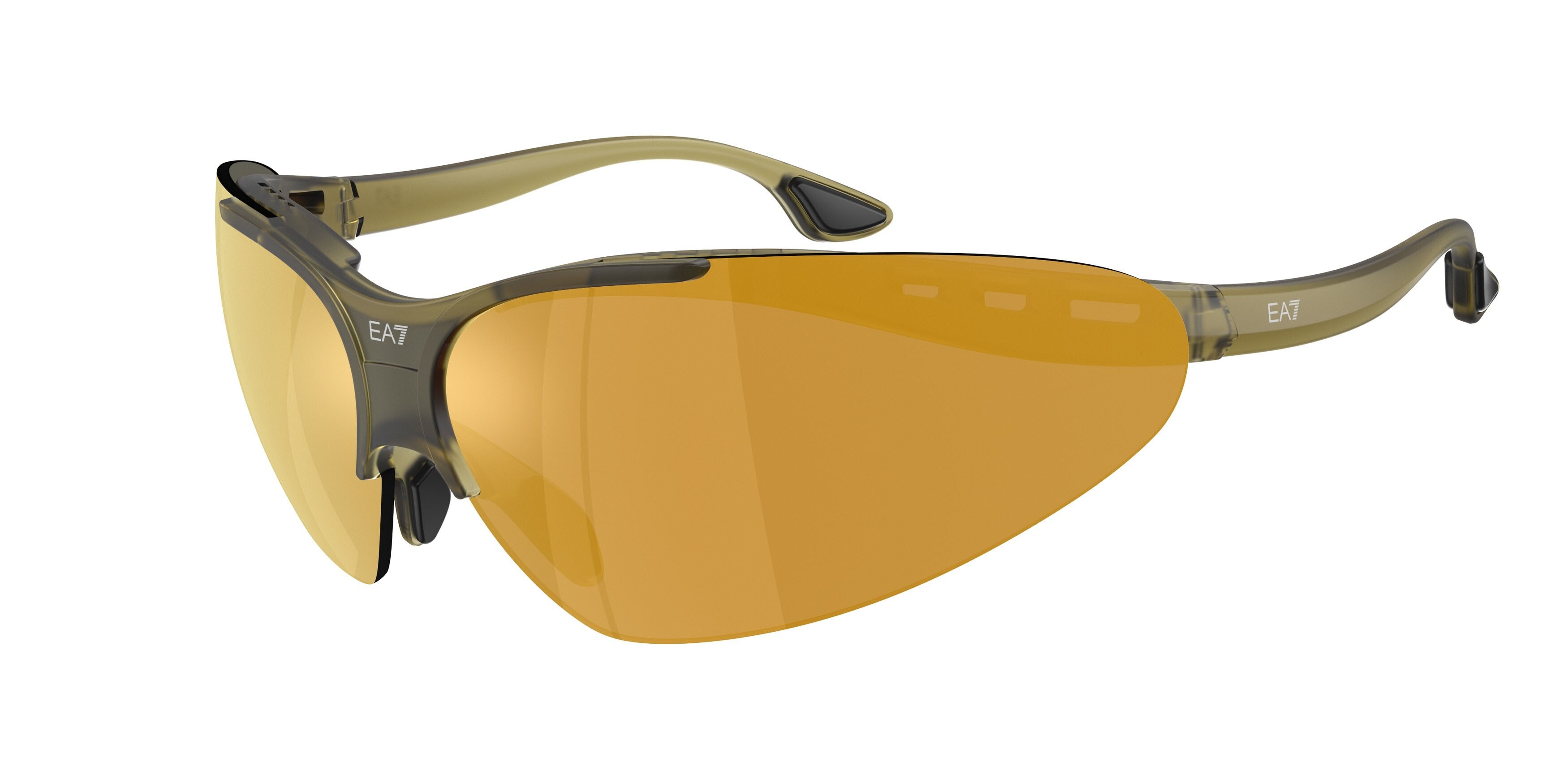 Sunglasses EA7 Q7 4007 (63577P) color verde ghiaccio shape irregular lenses marrone specchiato oro