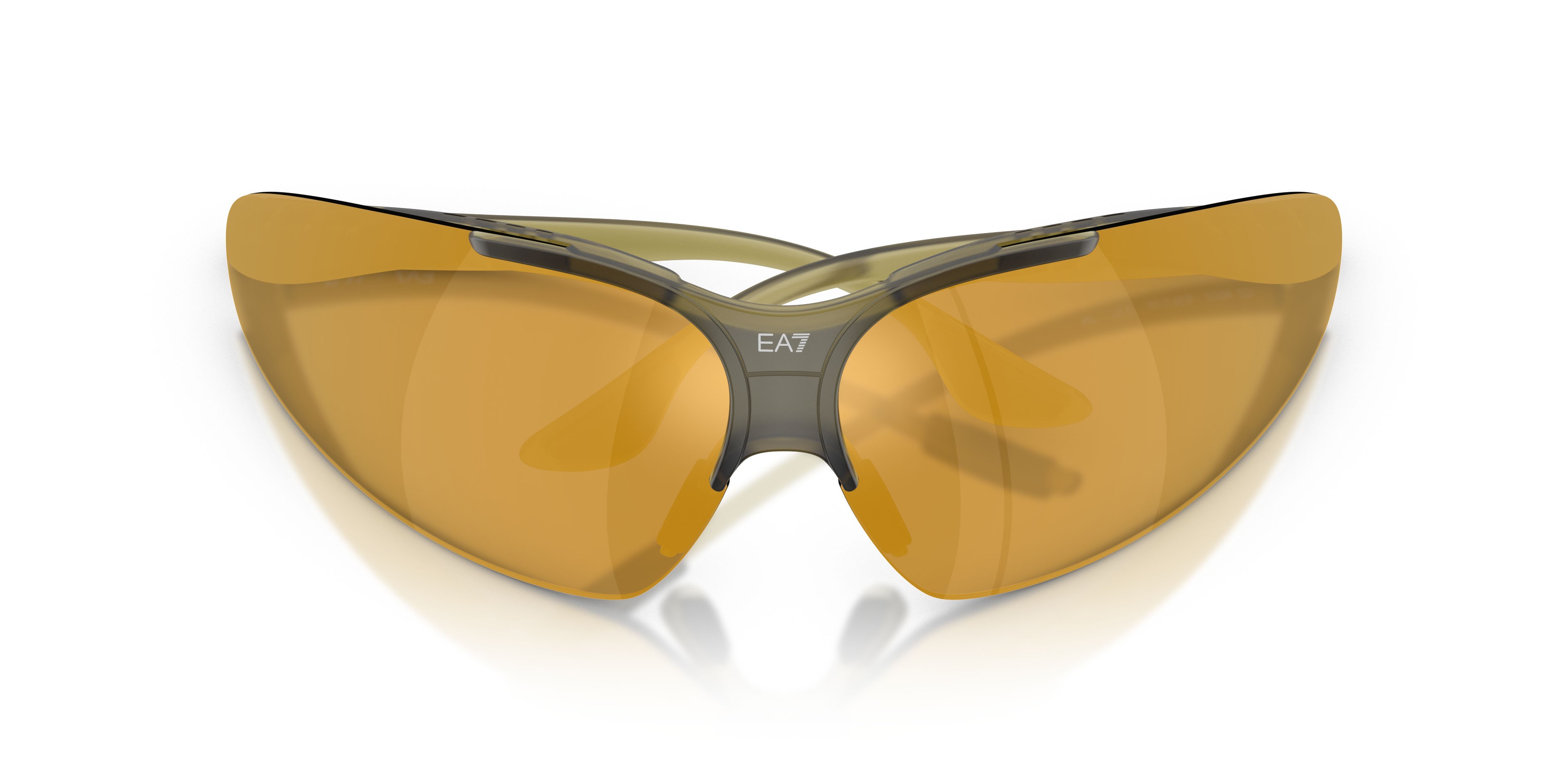 Sunglasses EA7 Q7 4007 (63577P) color verde ghiaccio shape irregular lenses marrone specchiato oro