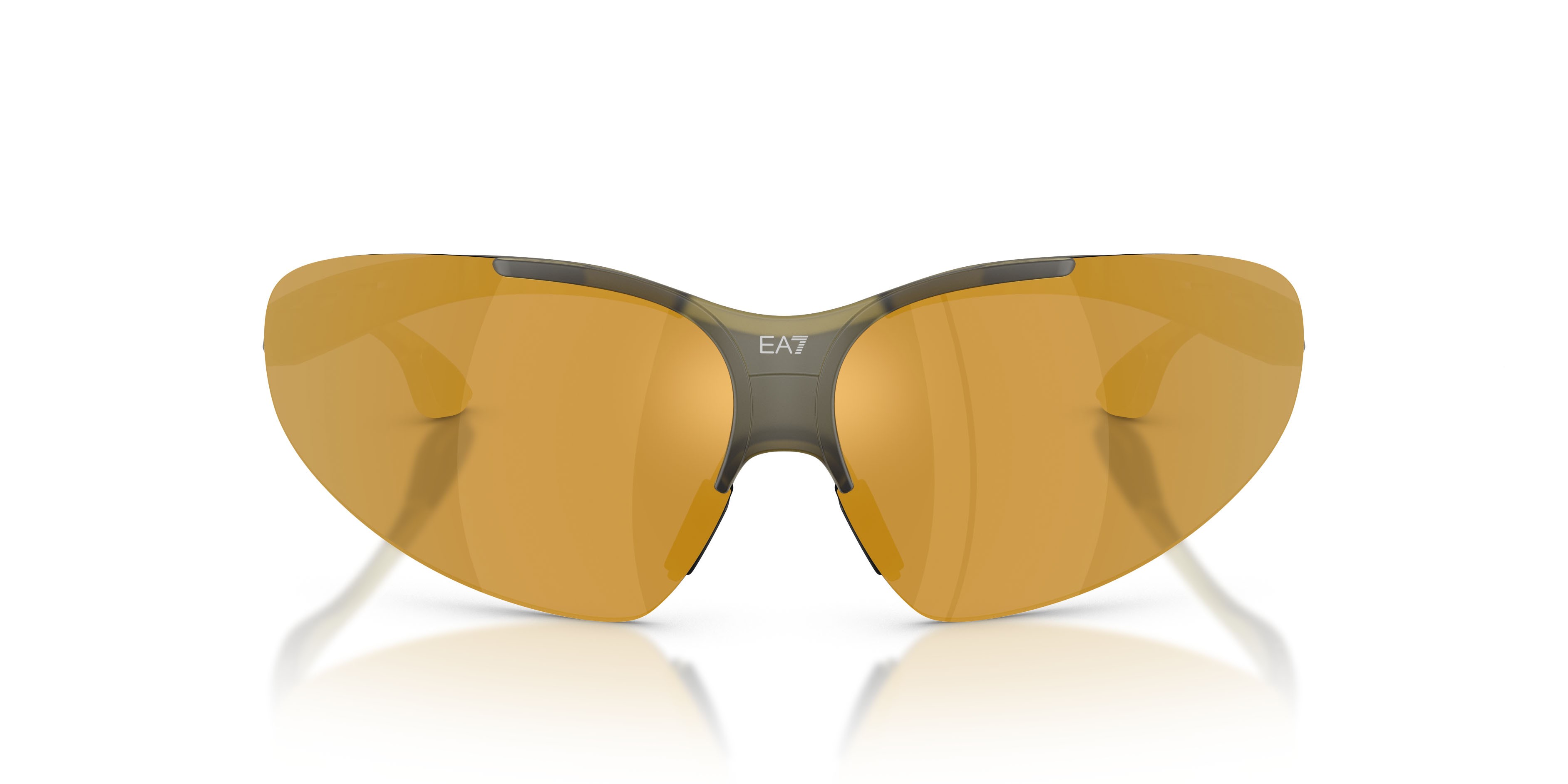 Sunglasses EA7 Q7 4007 (63577P) color verde ghiaccio shape irregular lenses marrone specchiato oro