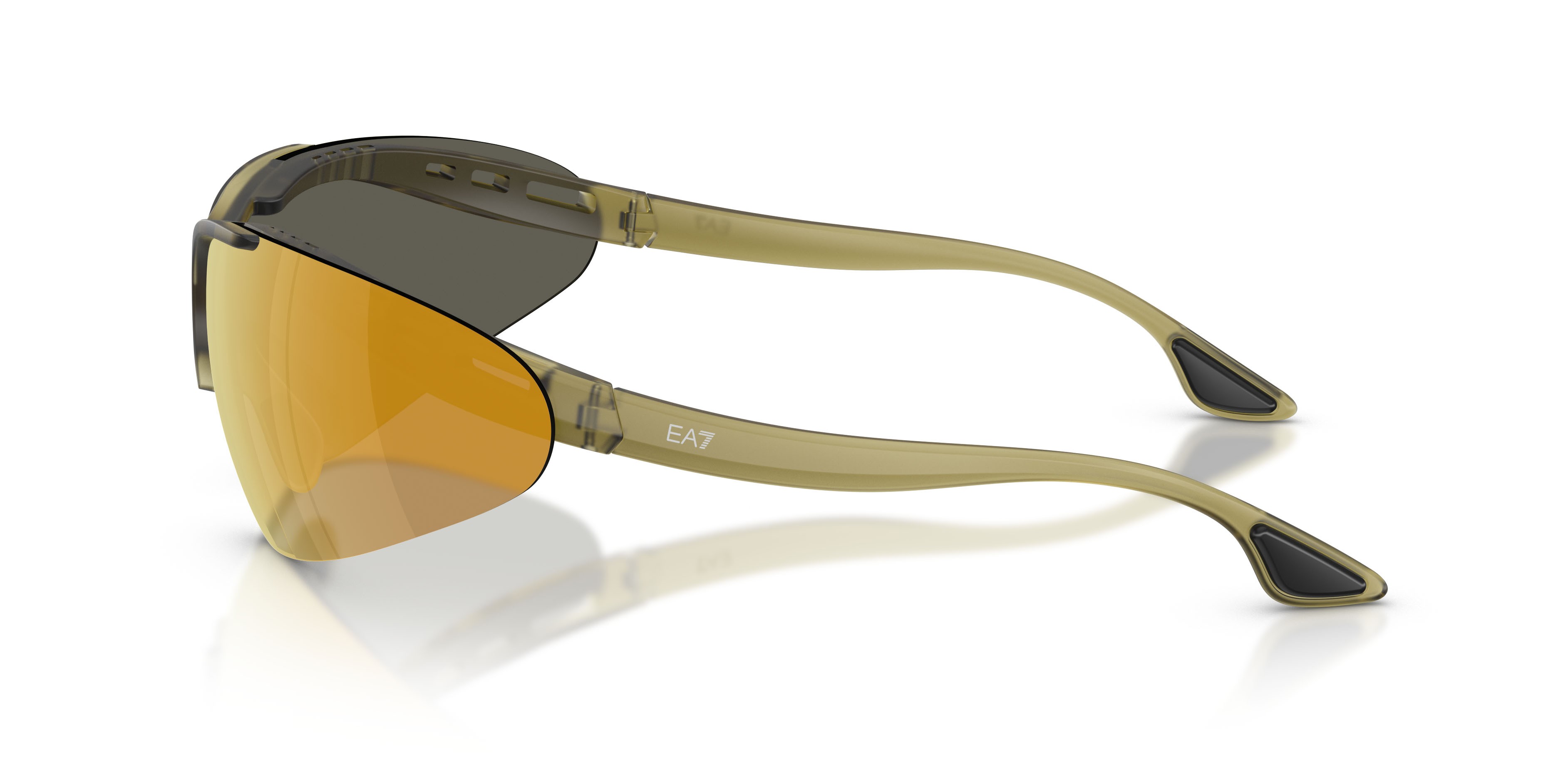 Sunglasses EA7 Q7 4007 (63577P) color verde ghiaccio shape irregular lenses marrone specchiato oro