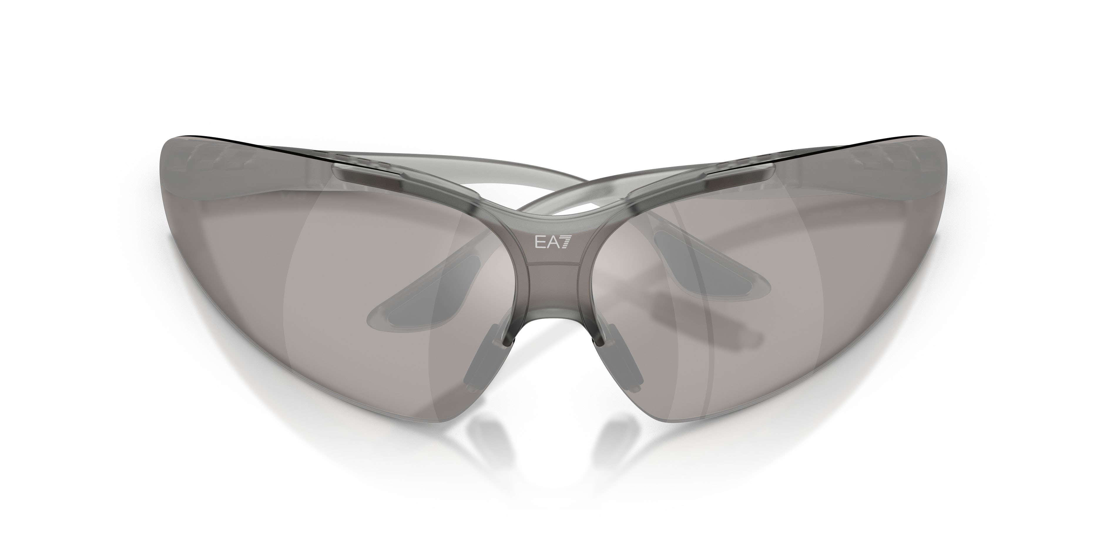 Sunglasses EA7 Q7 4007 (63586G) color frosted grey shape irregular lenses grigio chiaro specchiato argento
