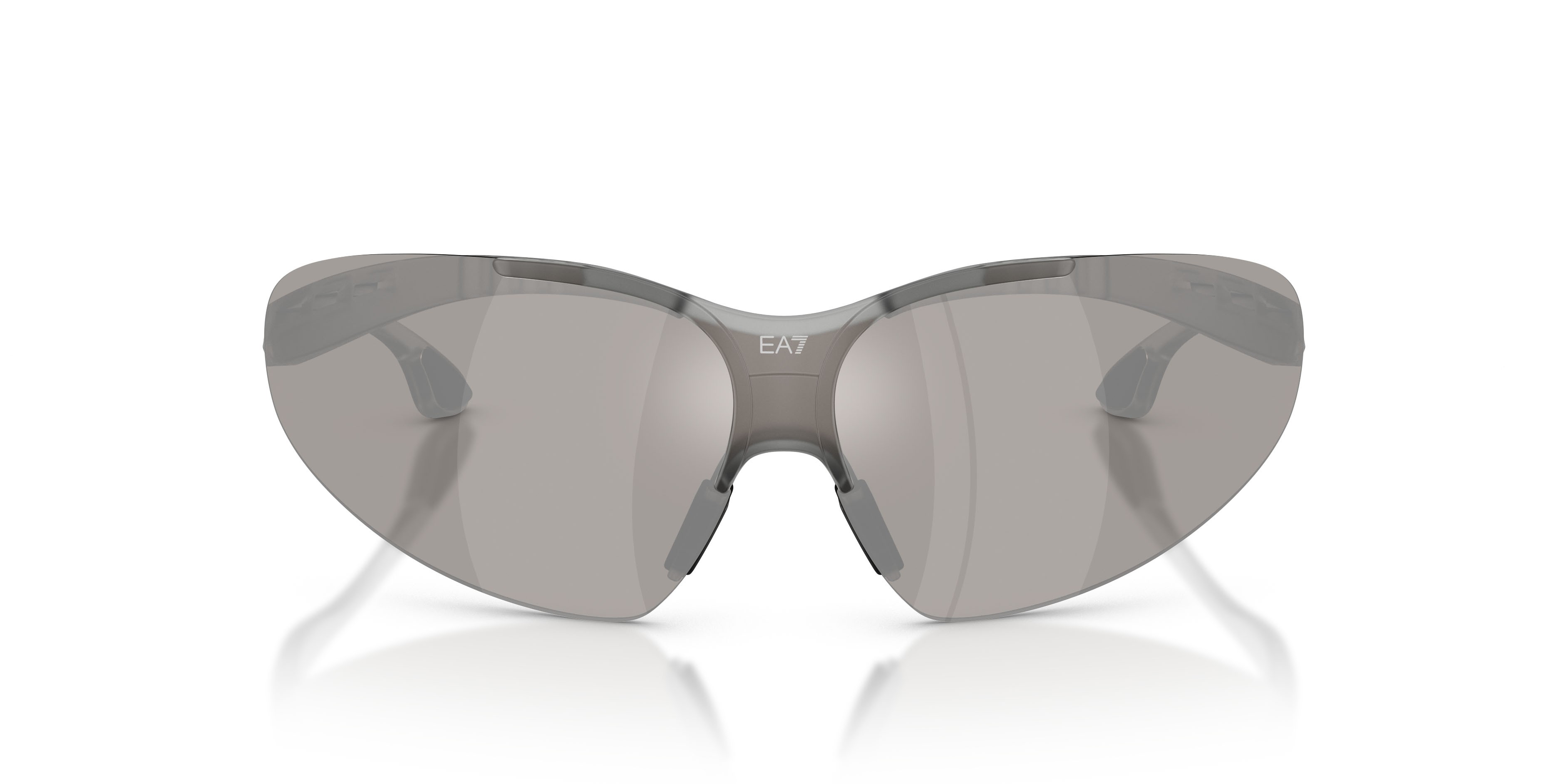 Sunglasses EA7 Q7 4007 (63586G) color frosted grey shape irregular lenses grigio chiaro specchiato argento