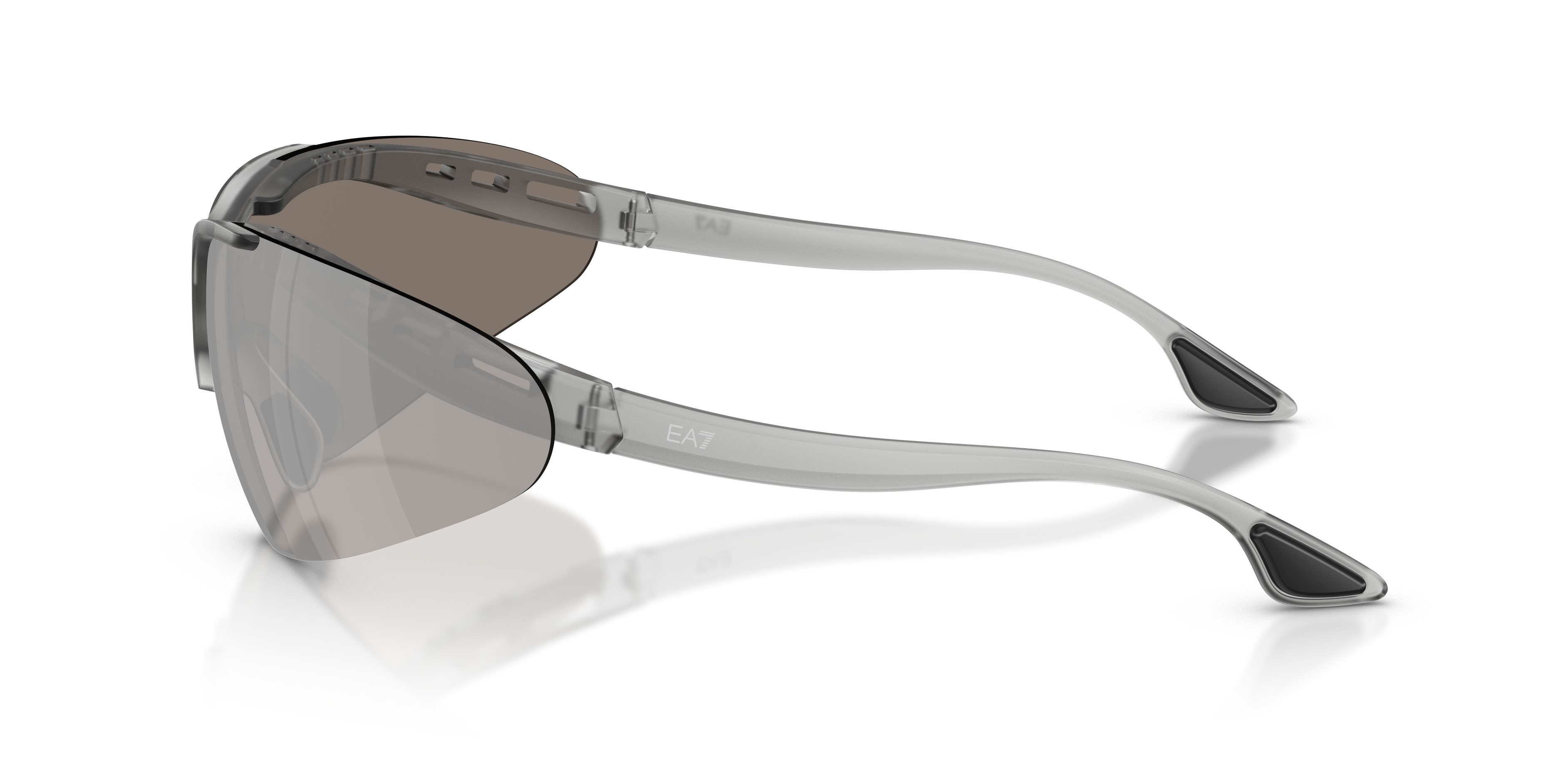 Sunglasses EA7 Q7 4007 (63586G) color frosted grey shape irregular lenses grigio chiaro specchiato argento