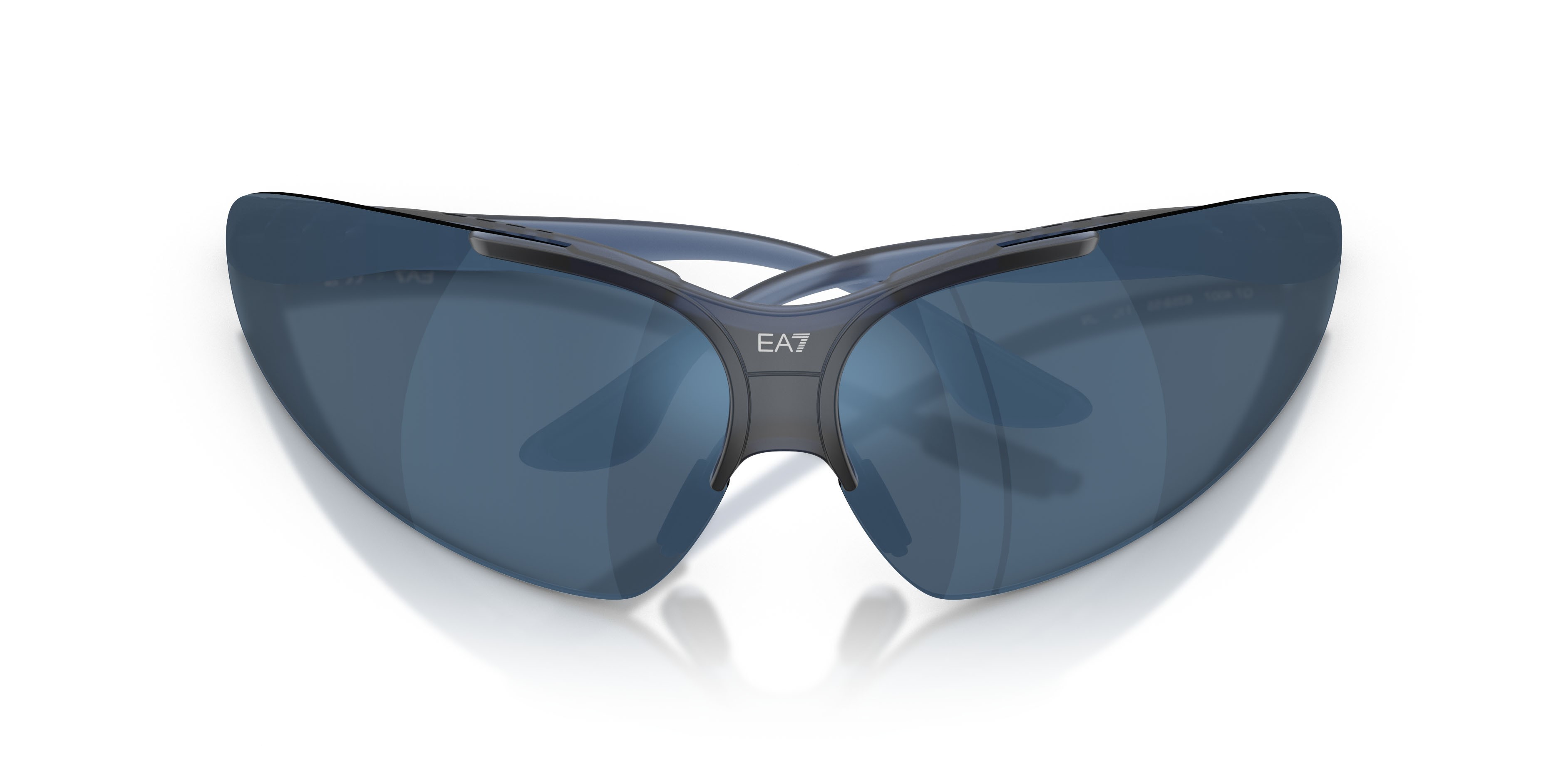 Sunglasses EA7 Q7 4007 (635955) color frosted blue shape irregular lenses blu scuro specchiato blu