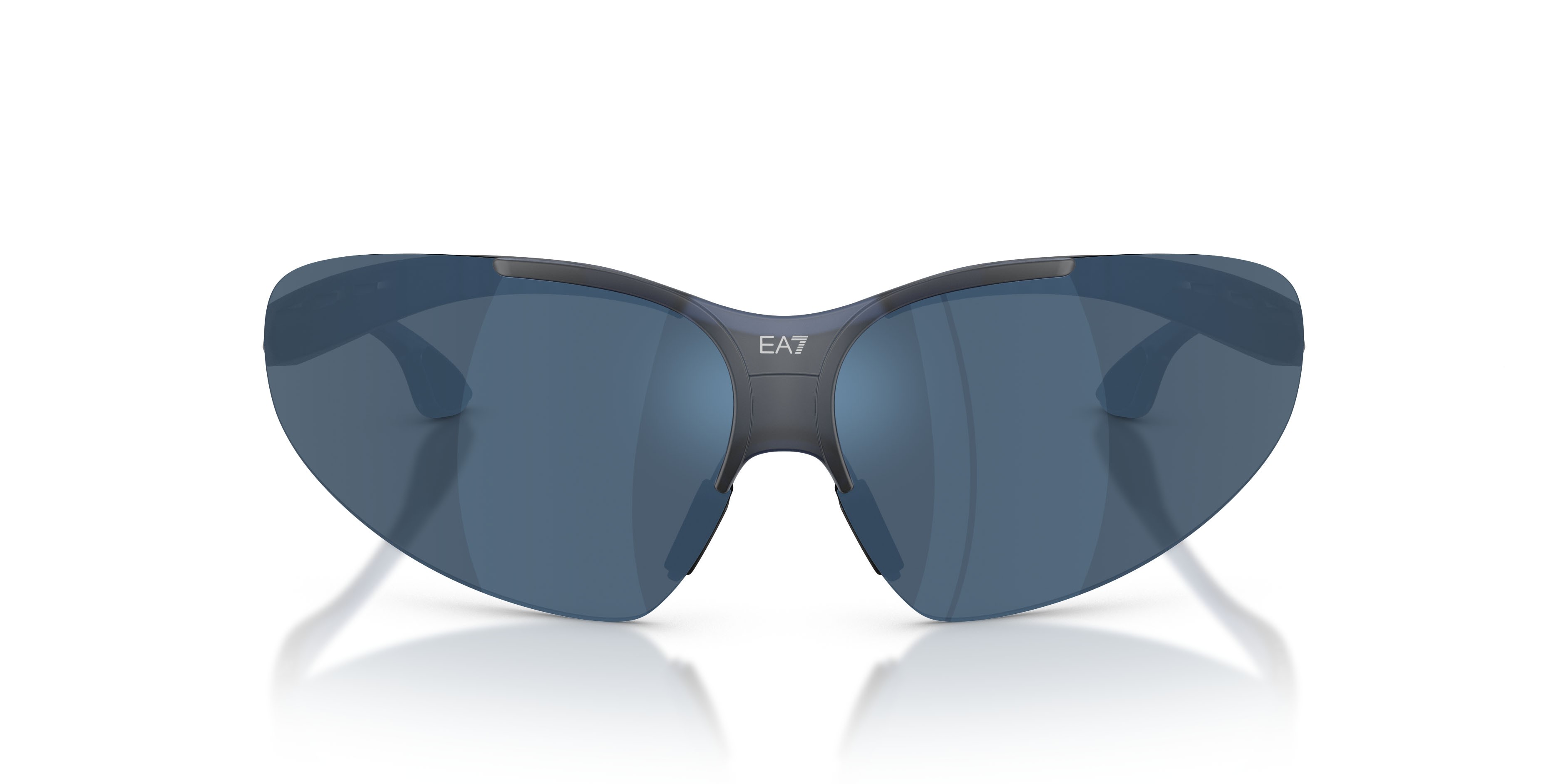 Sunglasses EA7 Q7 4007 (635955) color frosted blue shape irregular lenses blu scuro specchiato blu