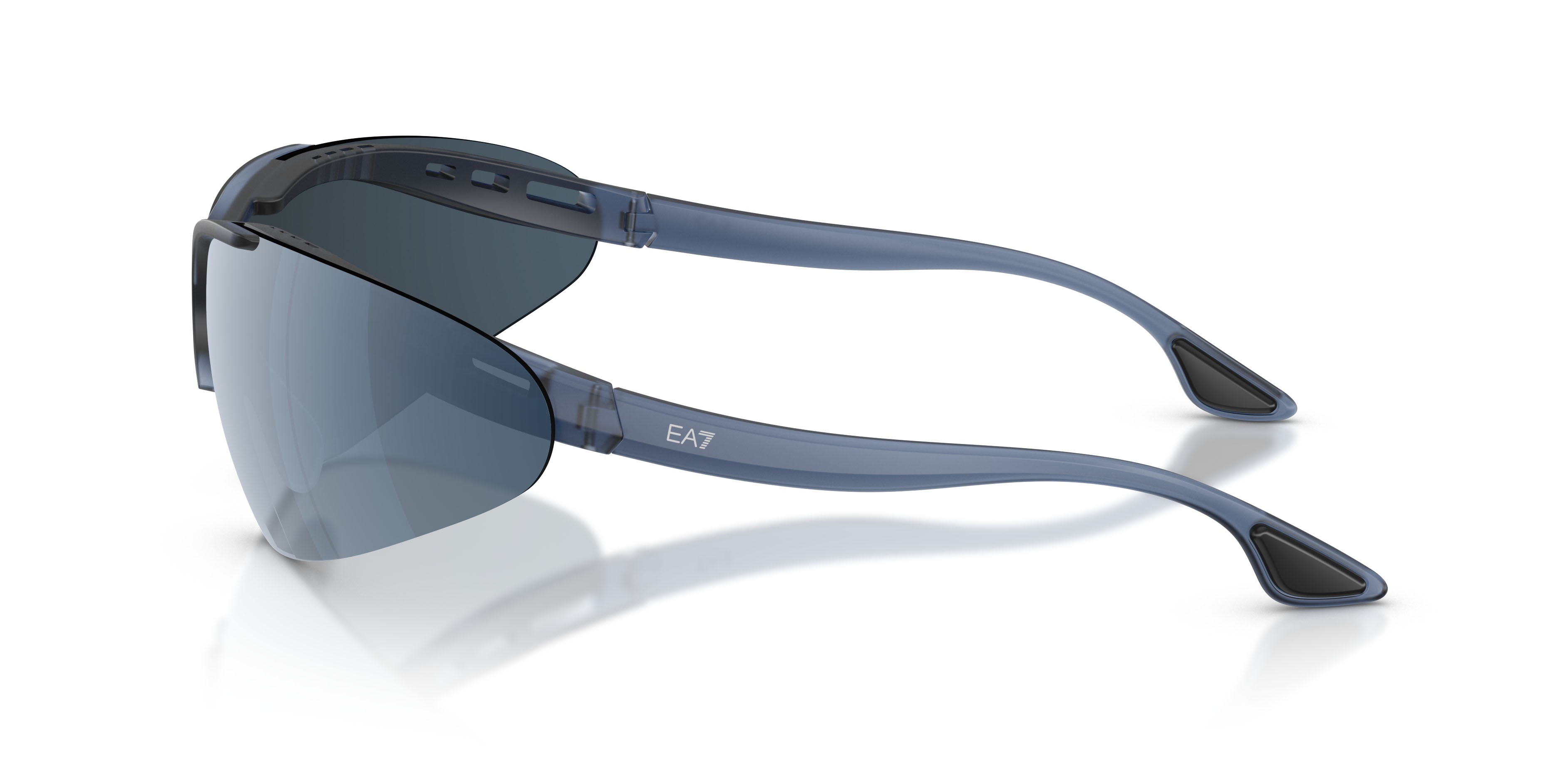 Sunglasses EA7 Q7 4007 (635955) color frosted blue shape irregular lenses blu scuro specchiato blu
