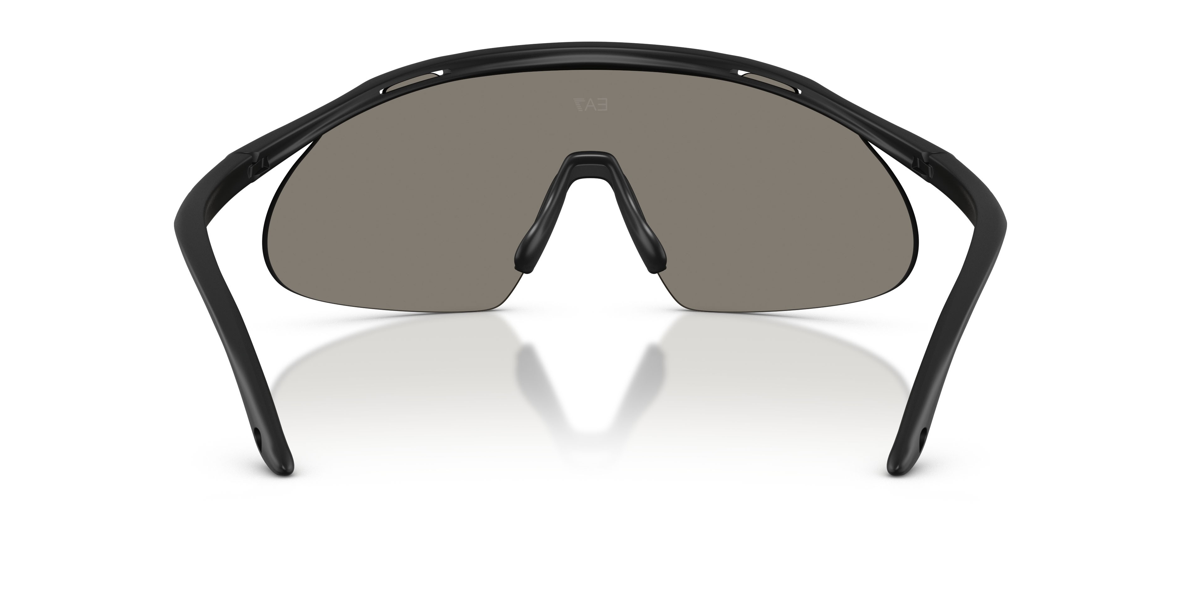 Sunglasses EA7 Q7 4008 (62886G) color nero opaco shape irregular lenses grigio chiaro specchiato argento