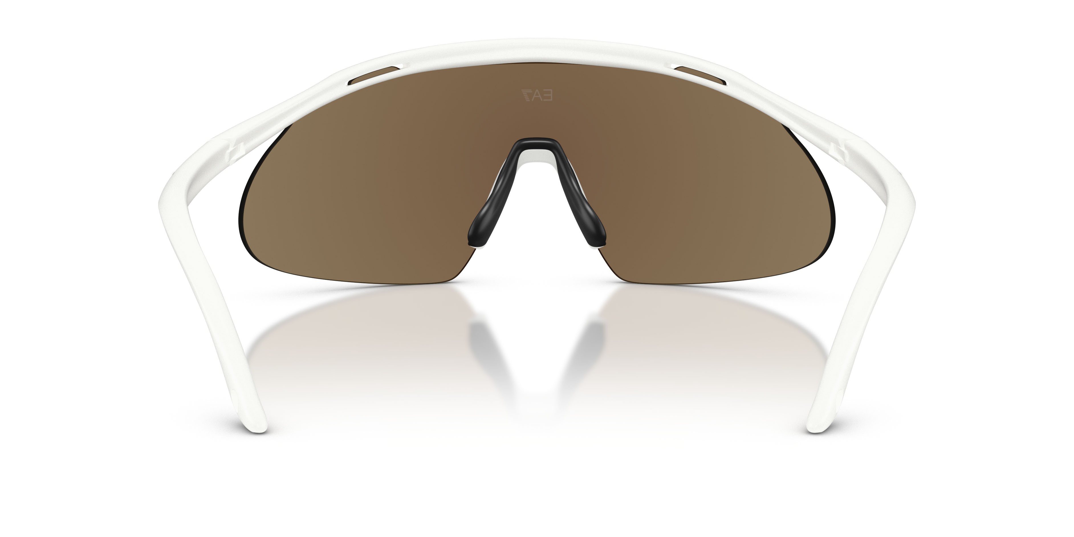 Sunglasses EA7 Q7 4008 (629555) color bianco opaco shape irregular lenses verde chiaro specchiato blu