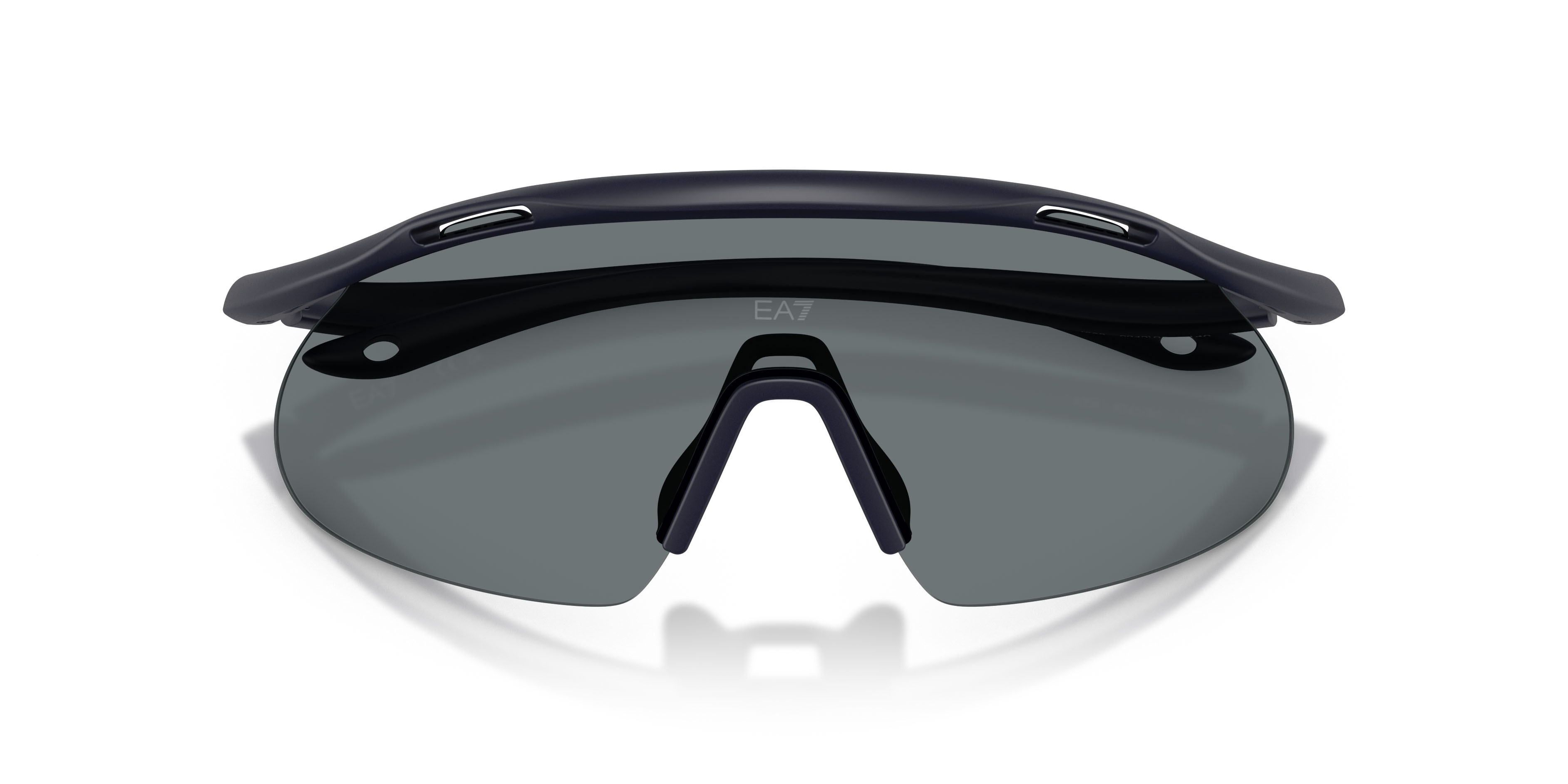 Sunglasses EA7 Q7 4008 (634580) color blu scuro opaco shape irregular lenses blu scuro