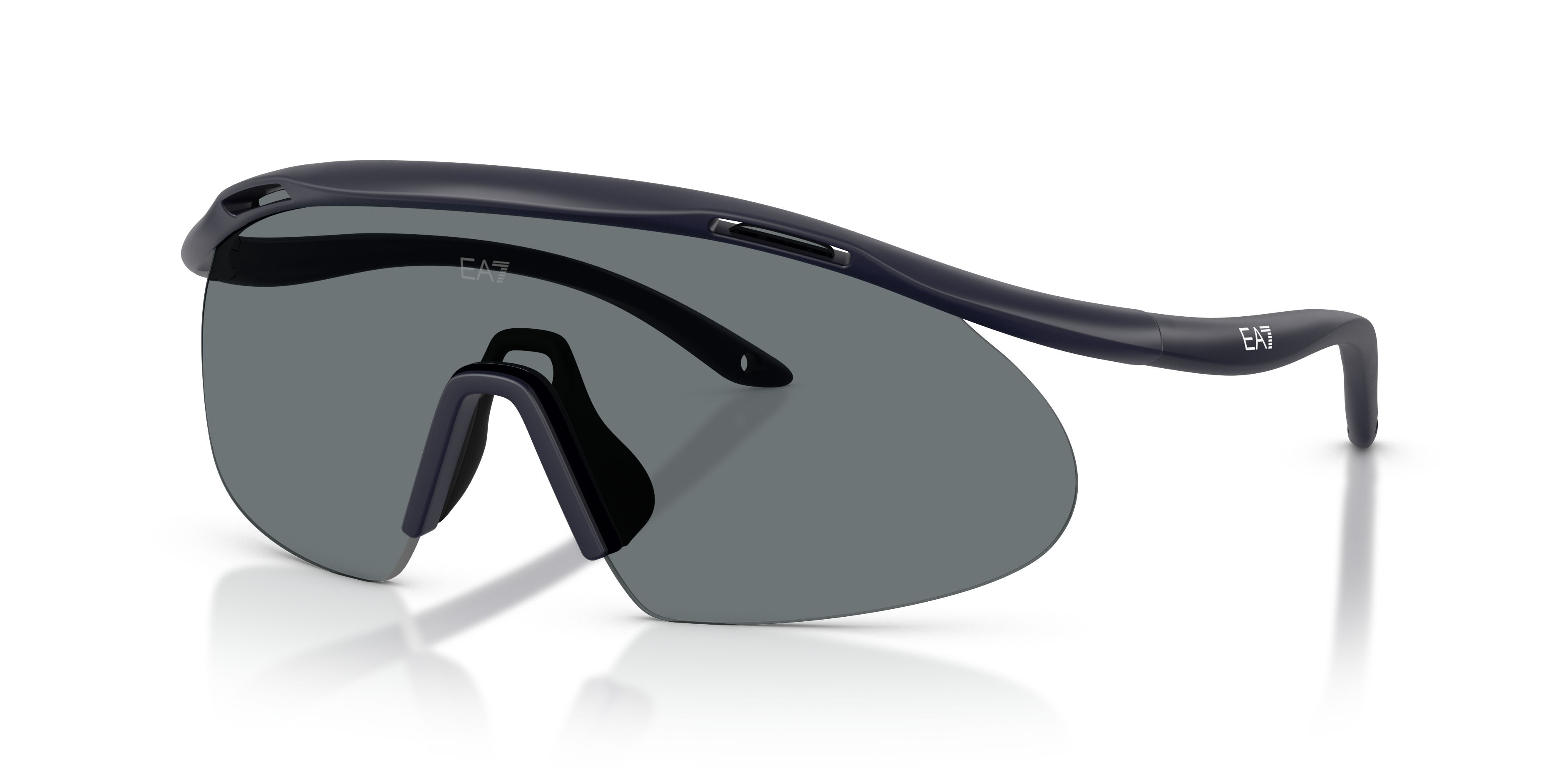 Sunglasses EA7 Q7 4008 (634580) color blu scuro opaco shape irregular lenses blu scuro