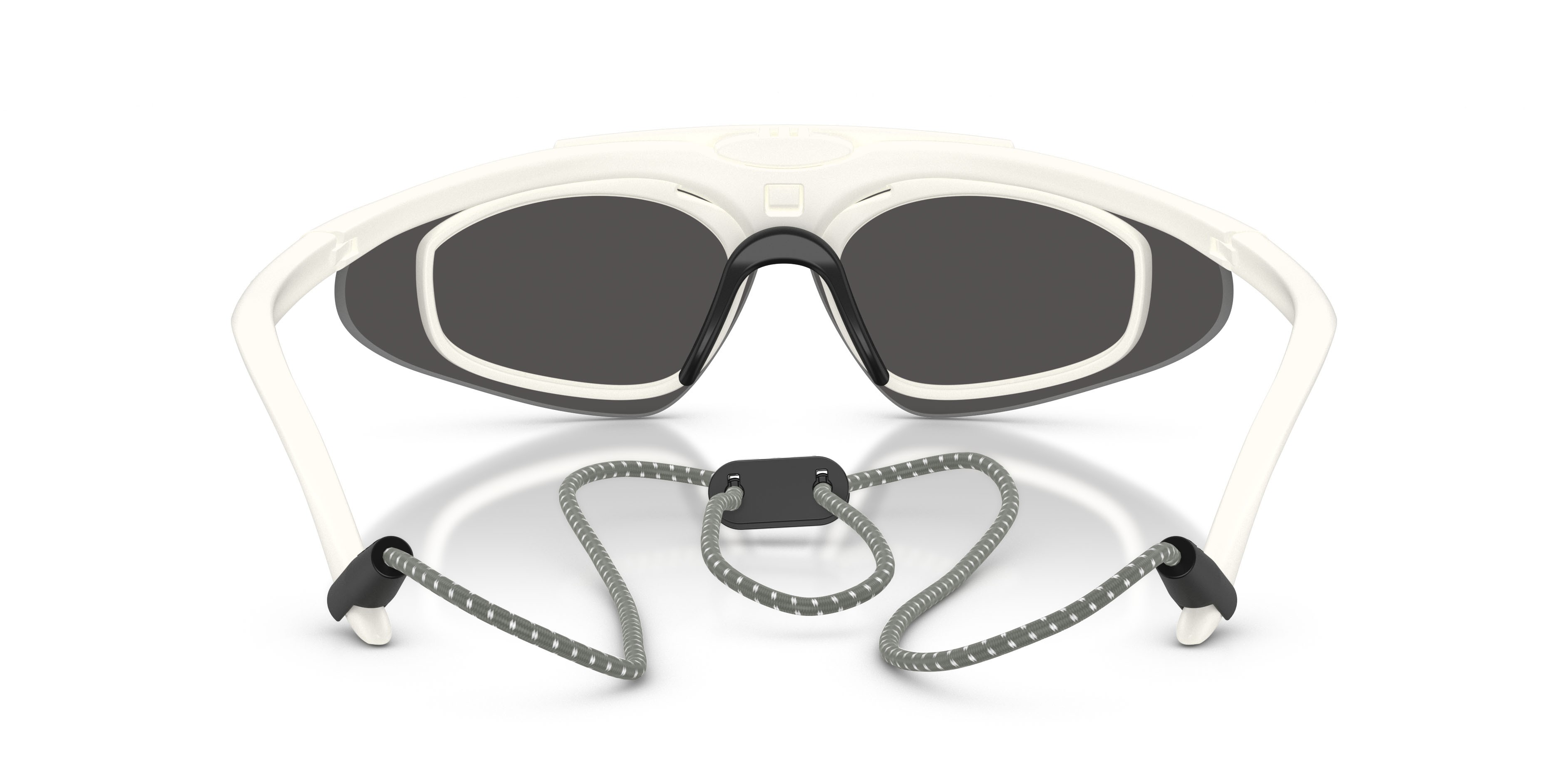 Sunglasses EA7 Q7 4010 (629587) color bianco opaco shape irregular lenses grigio scuro