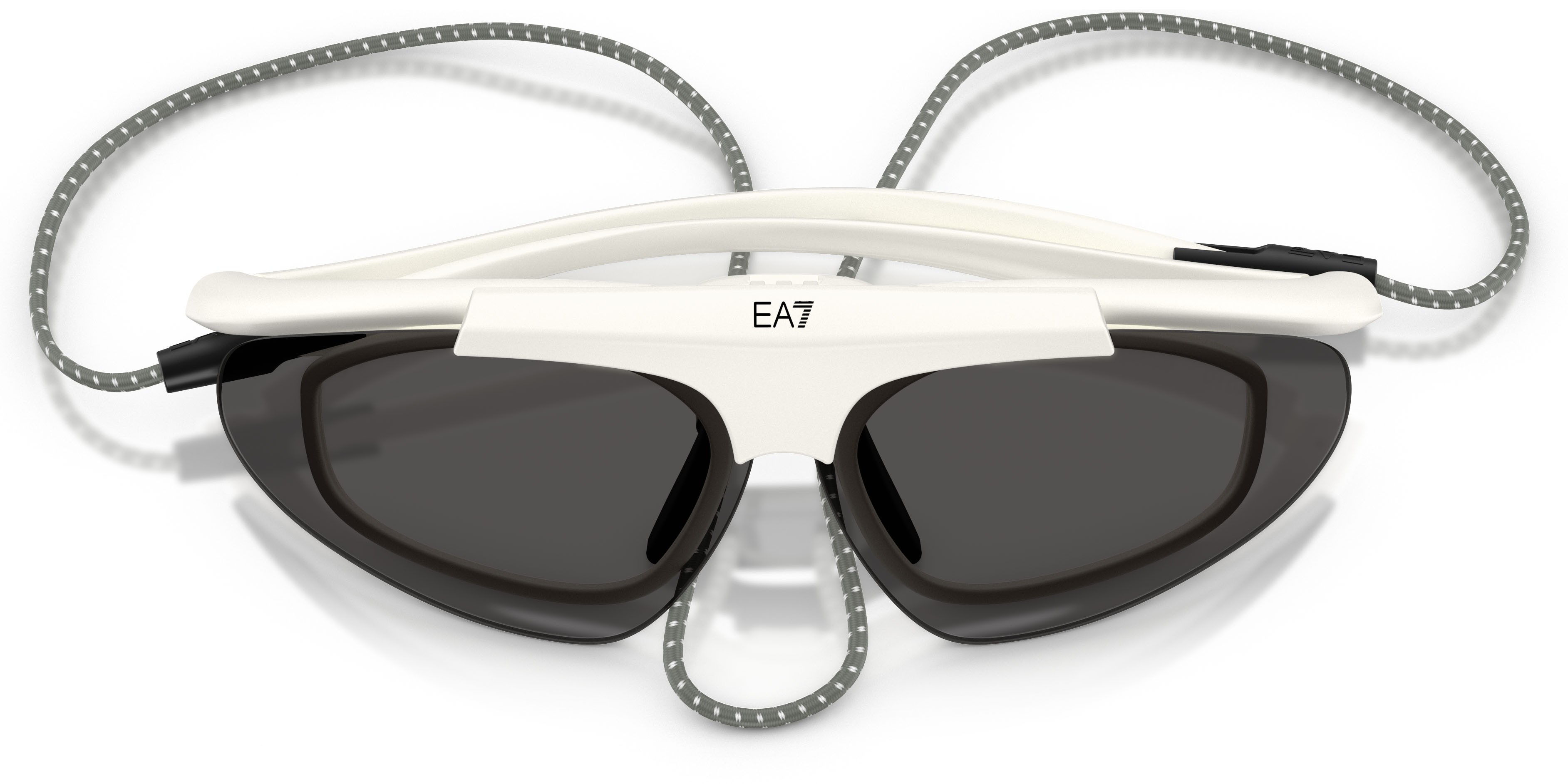 Sunglasses EA7 Q7 4010 (629587) color bianco opaco shape irregular lenses grigio scuro