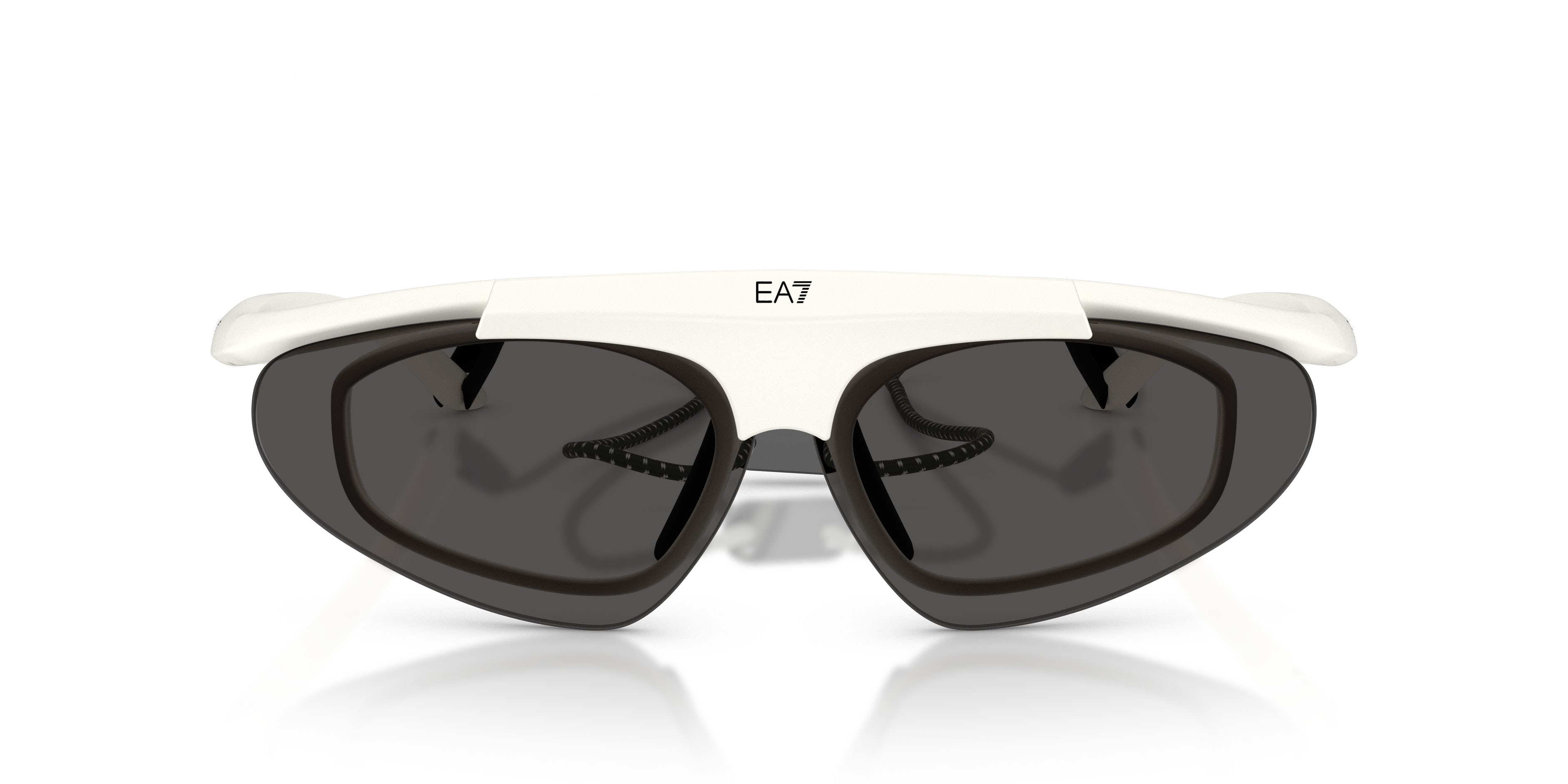 Sunglasses EA7 Q7 4010 (629587) color bianco opaco shape irregular lenses grigio scuro