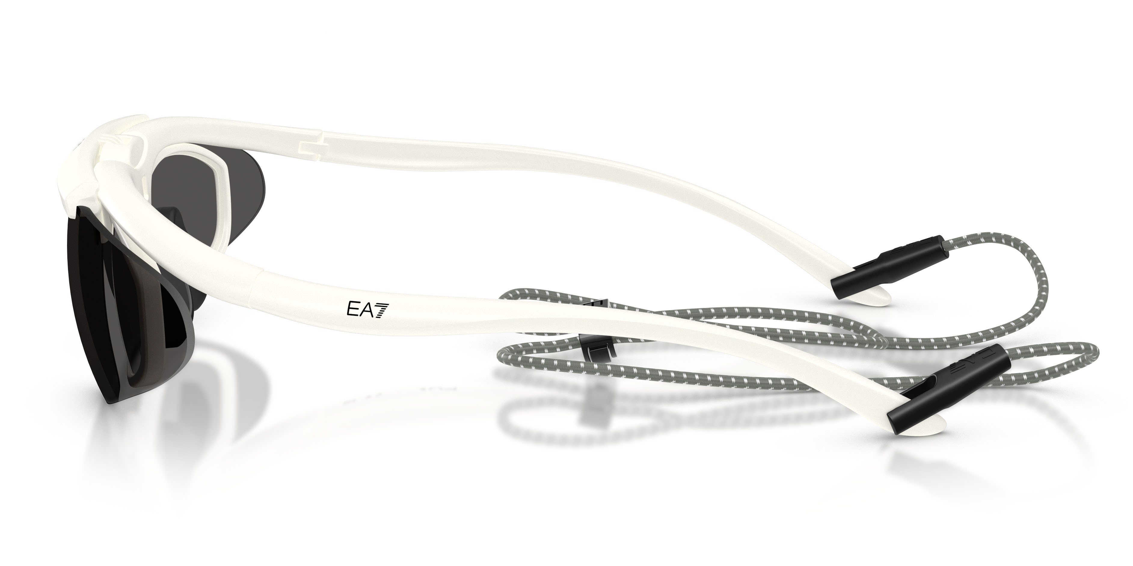 Sunglasses EA7 Q7 4010 (629587) color bianco opaco shape irregular lenses grigio scuro