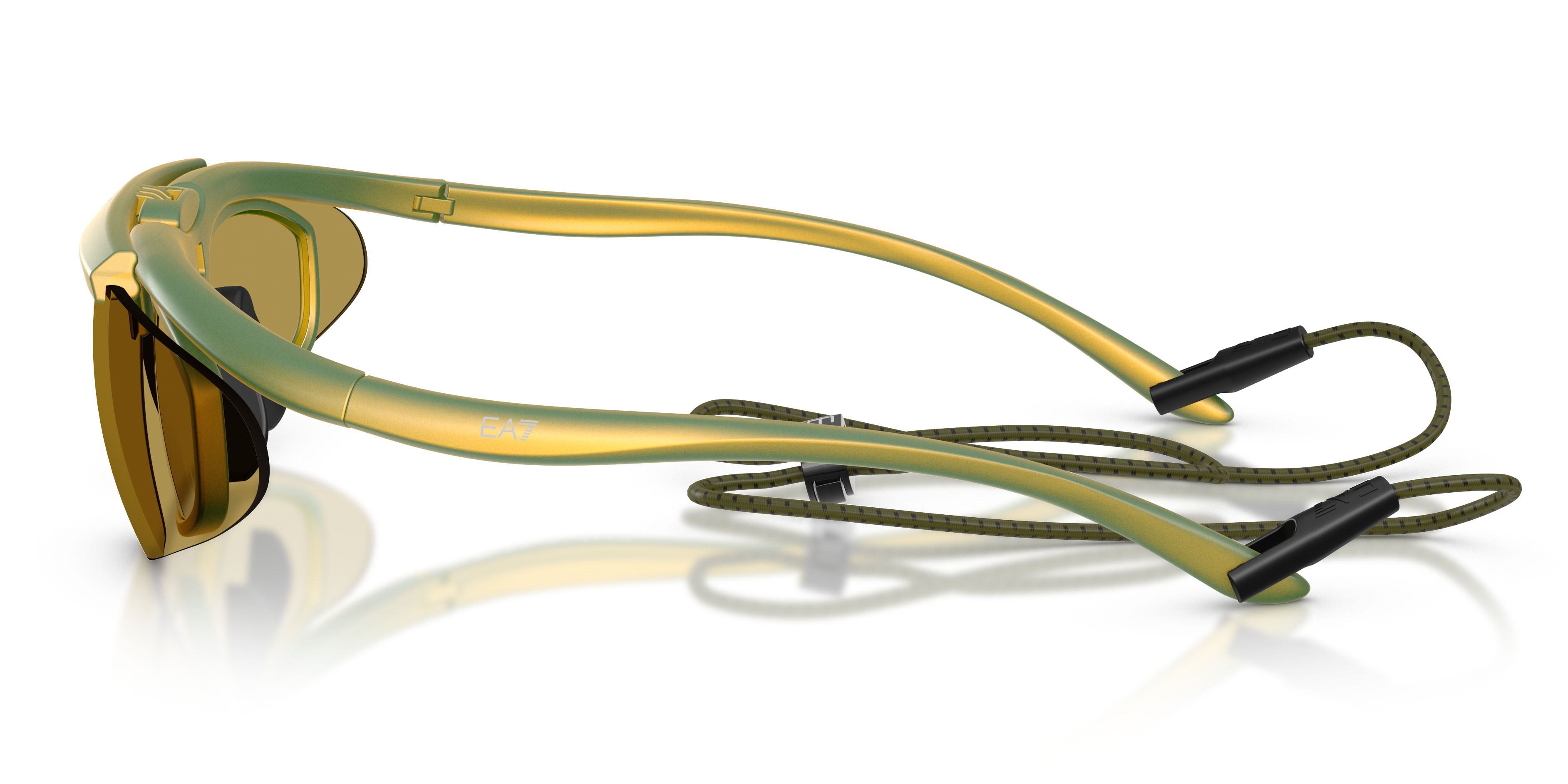 Sunglasses EA7 Q7 4010 (6349/2) color giallo iridescente shape irregular lenses verde