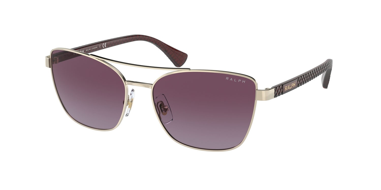 Sonnenbrillen Ralph RA 4137 (94468H) farbe oro pallido lucido form cat-eye gläser violetto sfumato