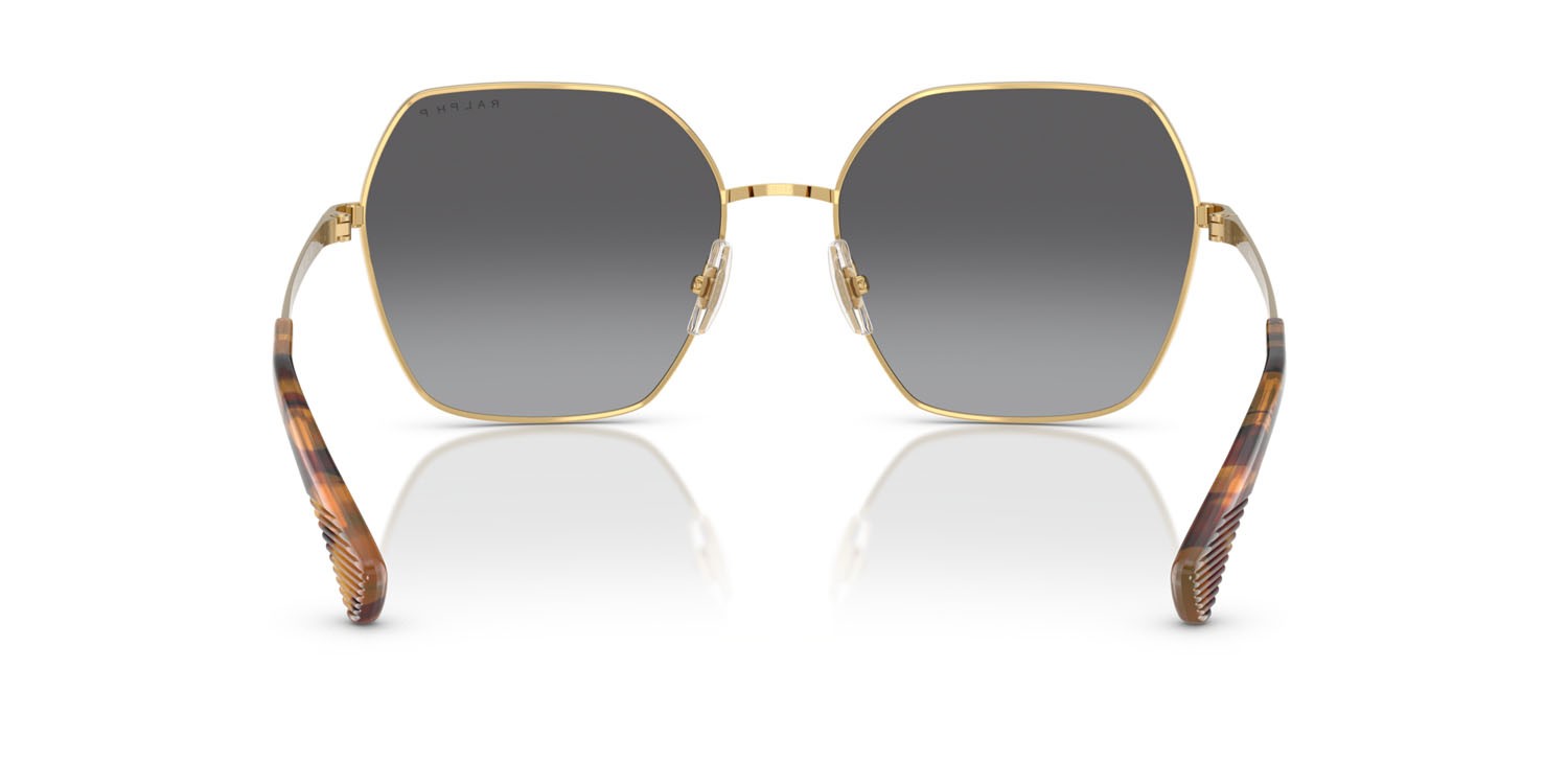 Sunglasses Ralph RA 4138 (9004T3) color oro lucido shape square lenses polar grigia sfumata