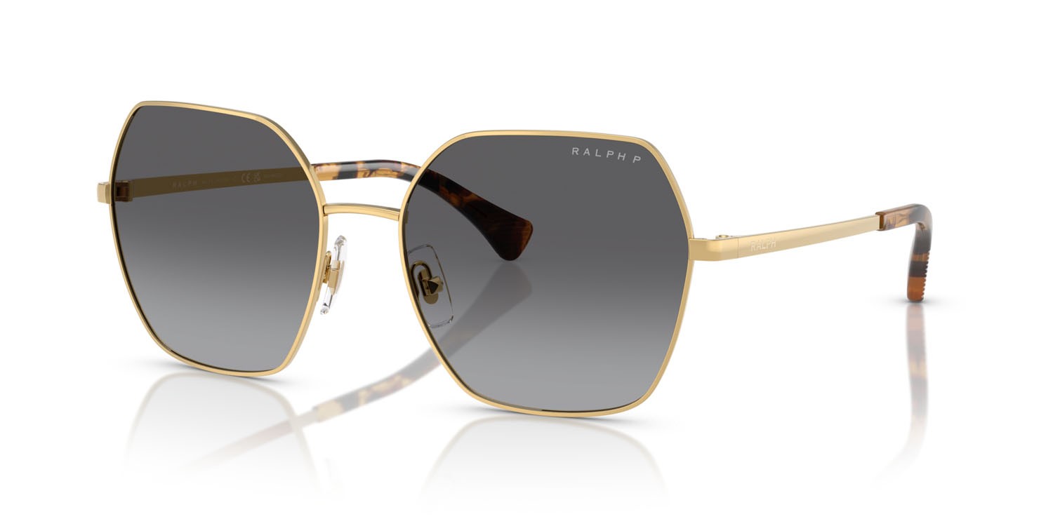 Sunglasses Ralph RA 4138 (9004T3) color oro lucido shape square lenses polar grigia sfumata