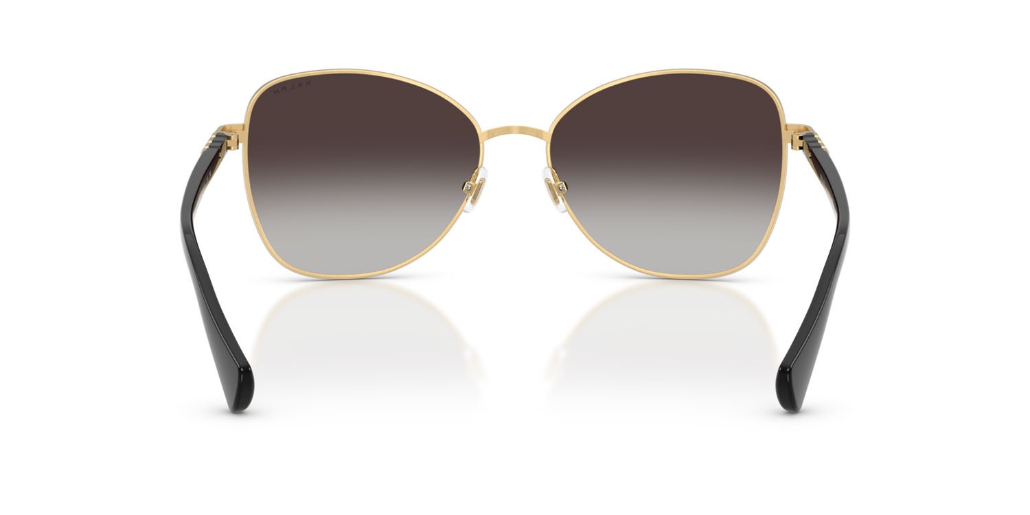 Sunglasses Ralph RA 4147 (94438G) color nero lucido shape butterfly lenses sfumato grigio