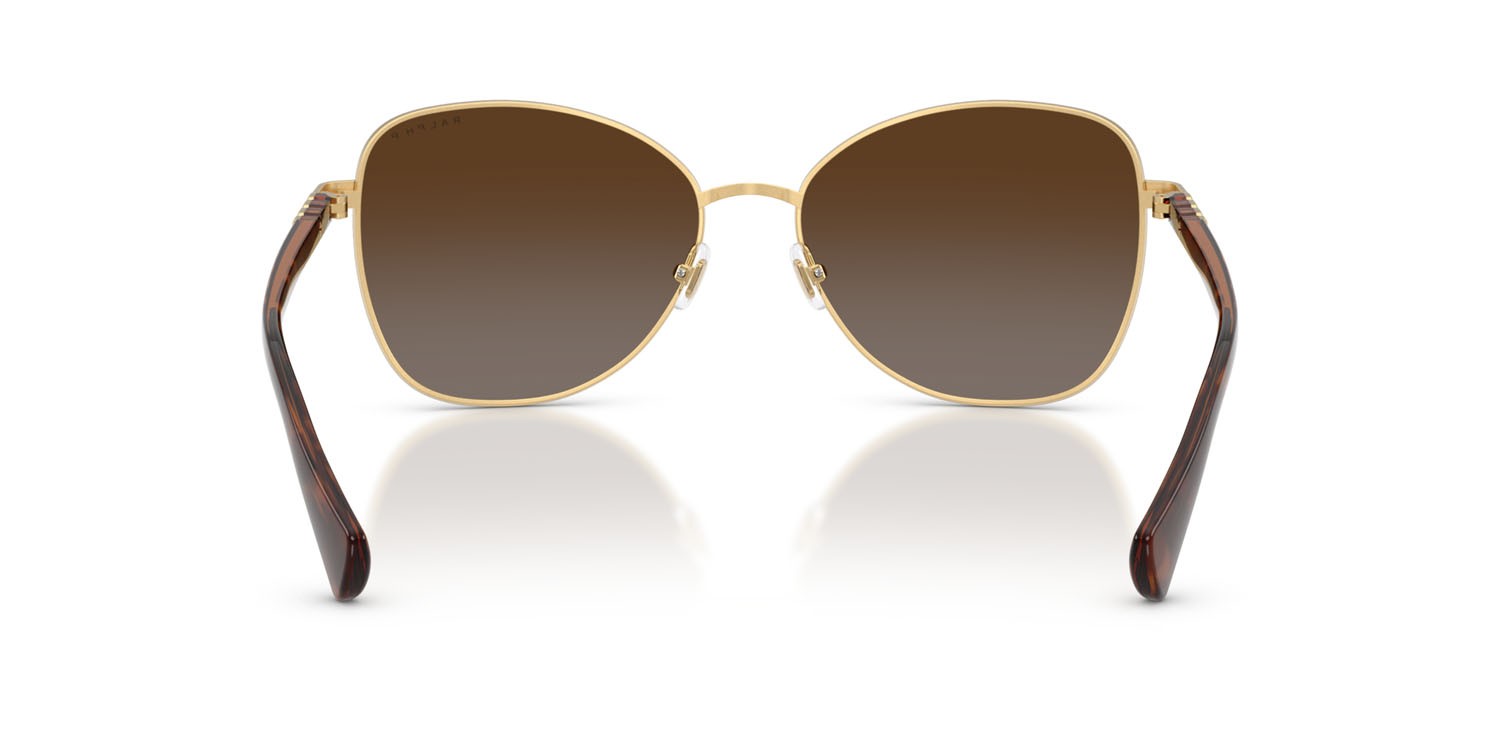 Occhiali da sole Ralph RA 4147 (9484T5) colore marrone lucido forma farfalla lenti polarizzata marrone sfumato