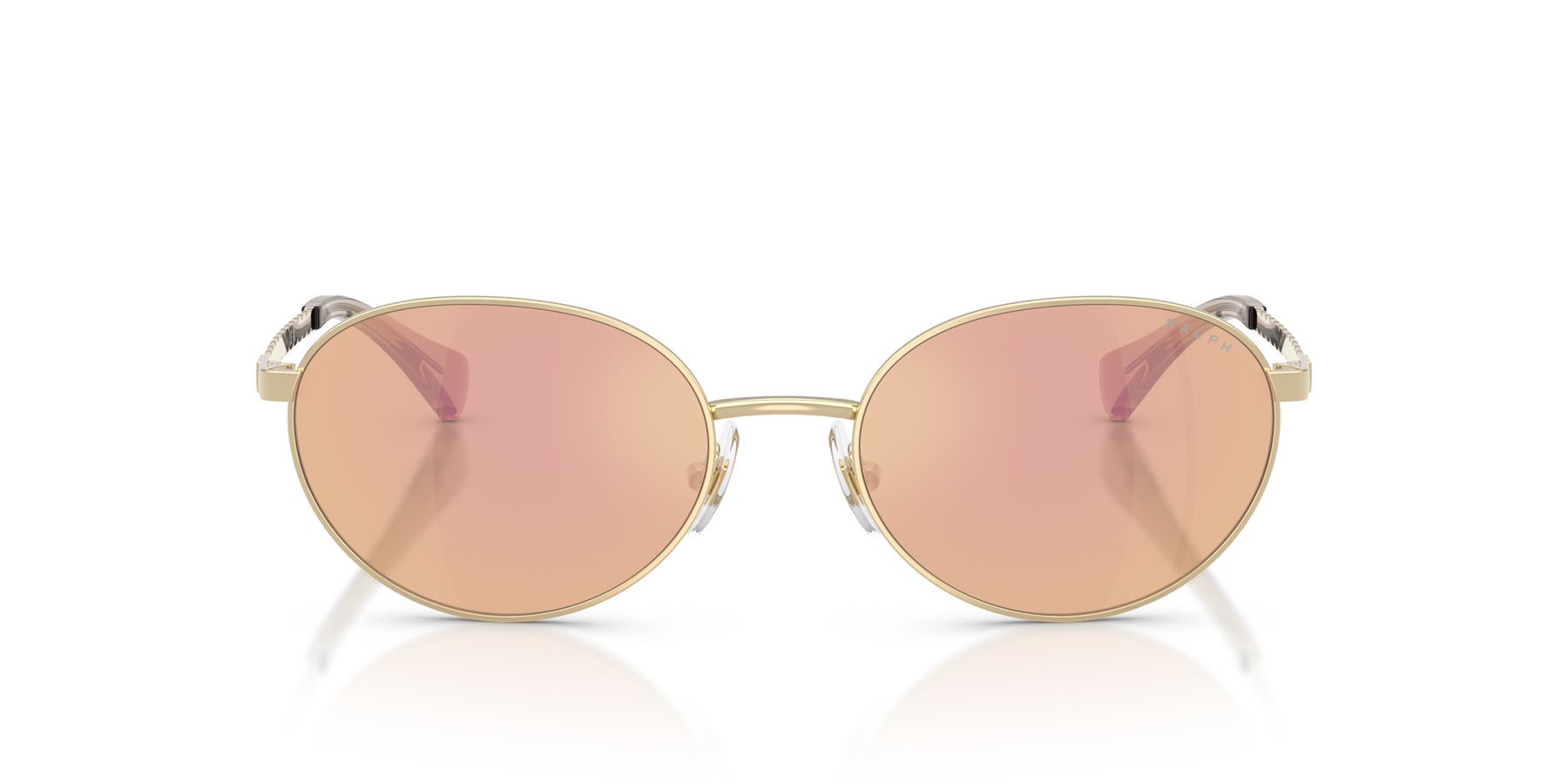 Sunglasses Ralph RA 4148 (9116R1) color oro pallido lucido shape oval lenses specchiata arancione