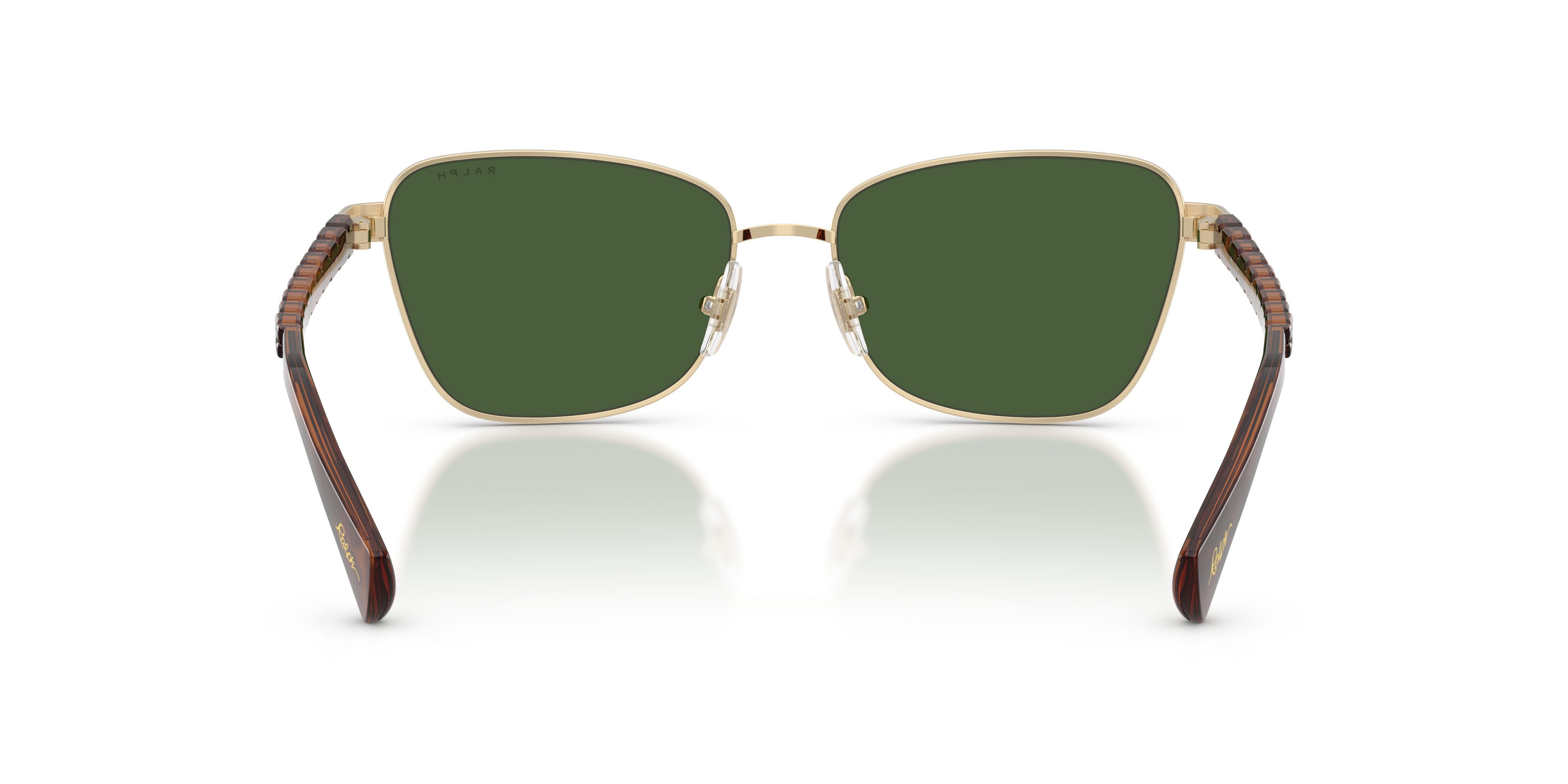 Sunglasses Ralph RA 4149 (949071) color oro pallido lucido shape irregular lenses verde scuro