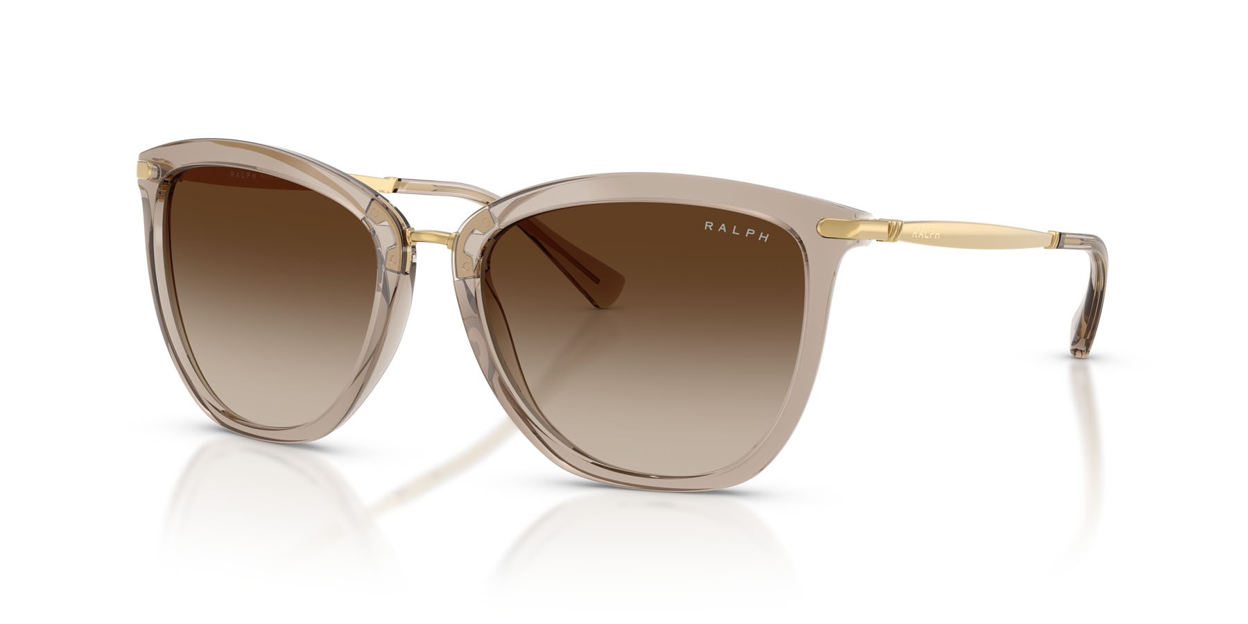 Sunglasses Ralph RA 5245 (580213) color beige brillante shape cat eye lenses marrone sfumato