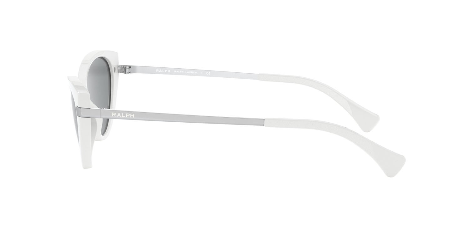 Sunglasses Ralph RA 5266 (522987) color bianco lucido shape cat eye lenses grigio chiaro