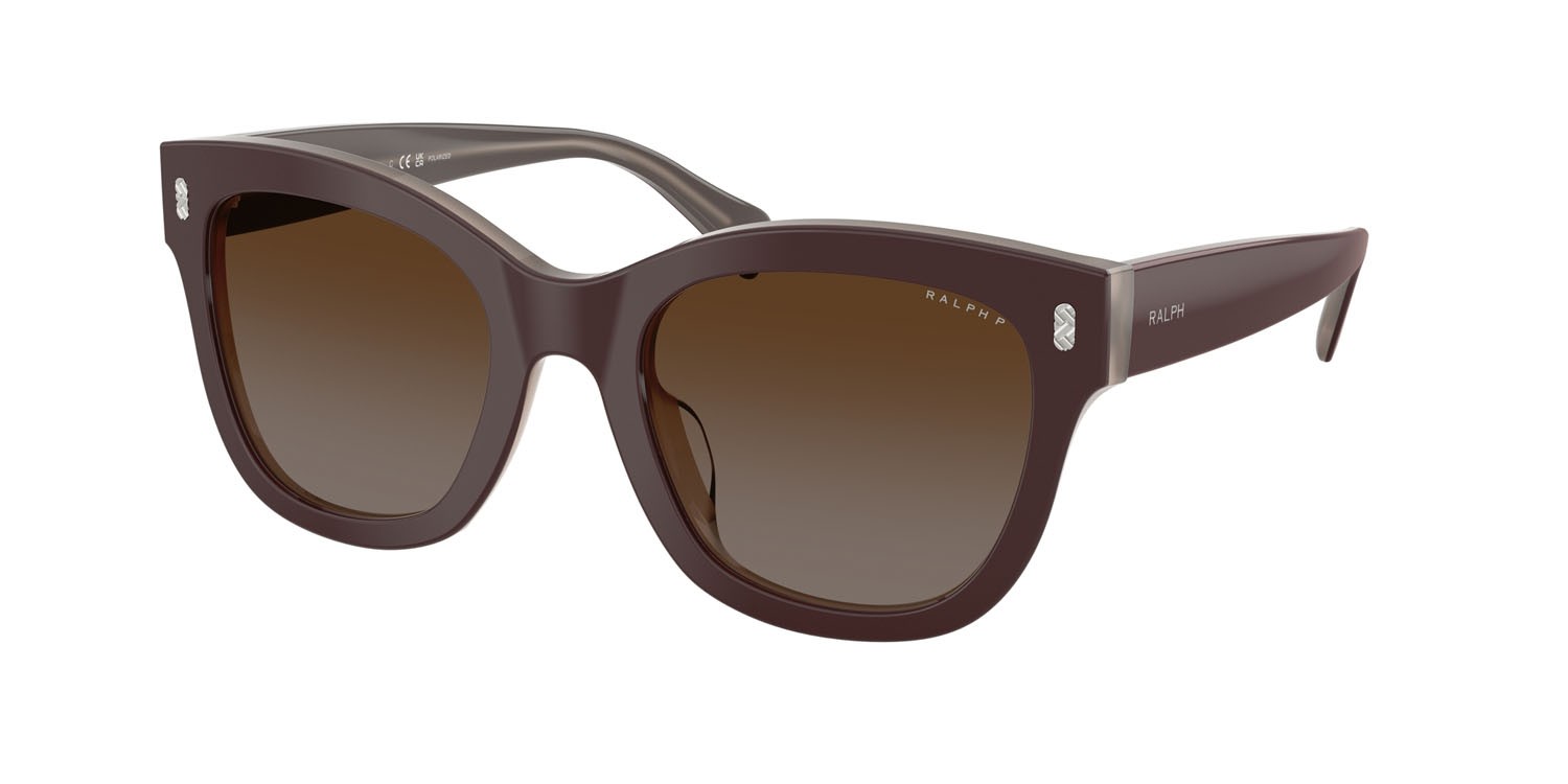 Sunglasses Ralph RA 5301U (6055T5) color marrone lattiginoso lucido shape oval lenses polar marrone sfumata