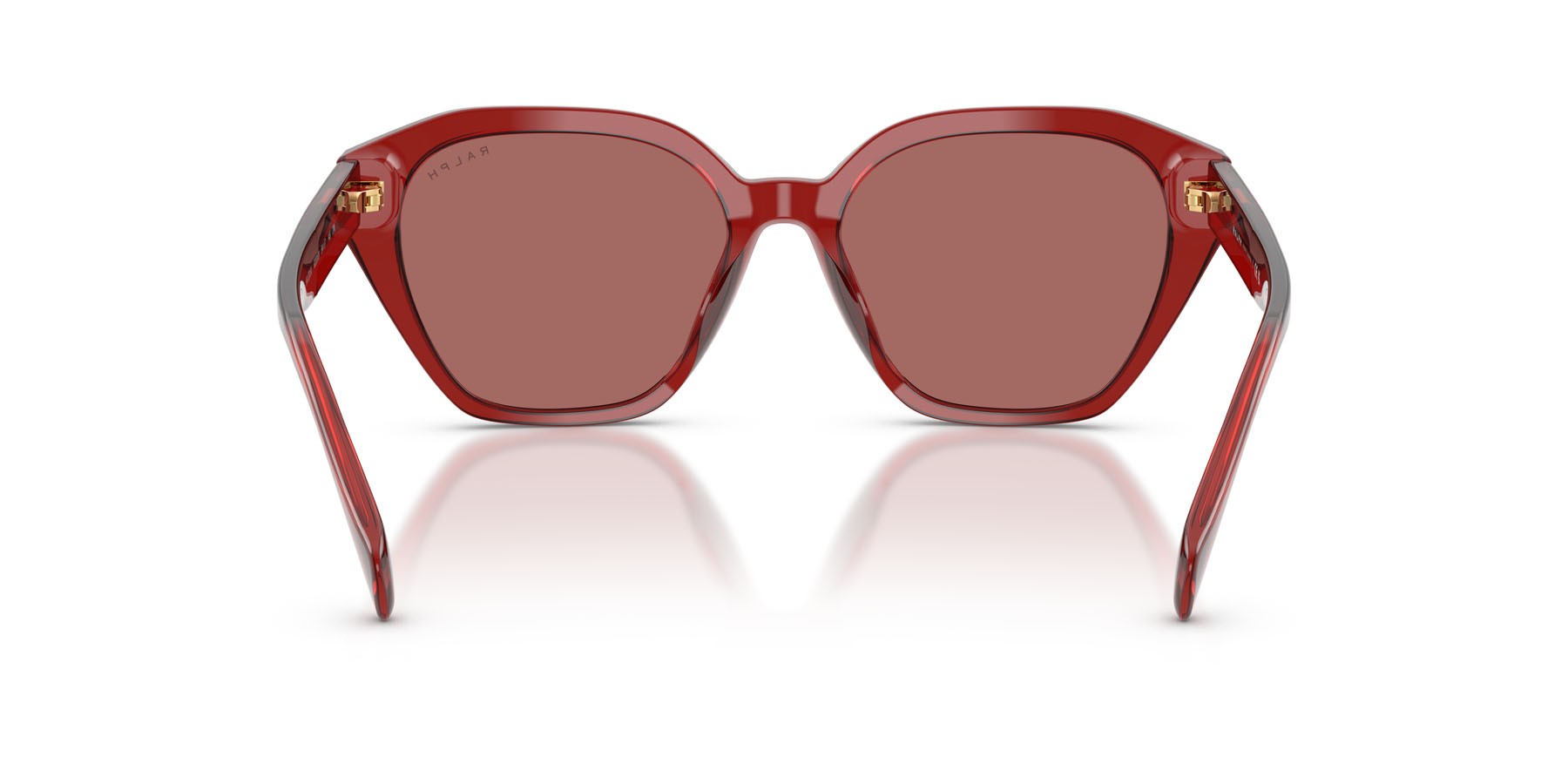 Occhiali da sole Ralph RA 5315U (632069) colore bordeaux brillante forma cat eye lenti violetto chiaro sfumato