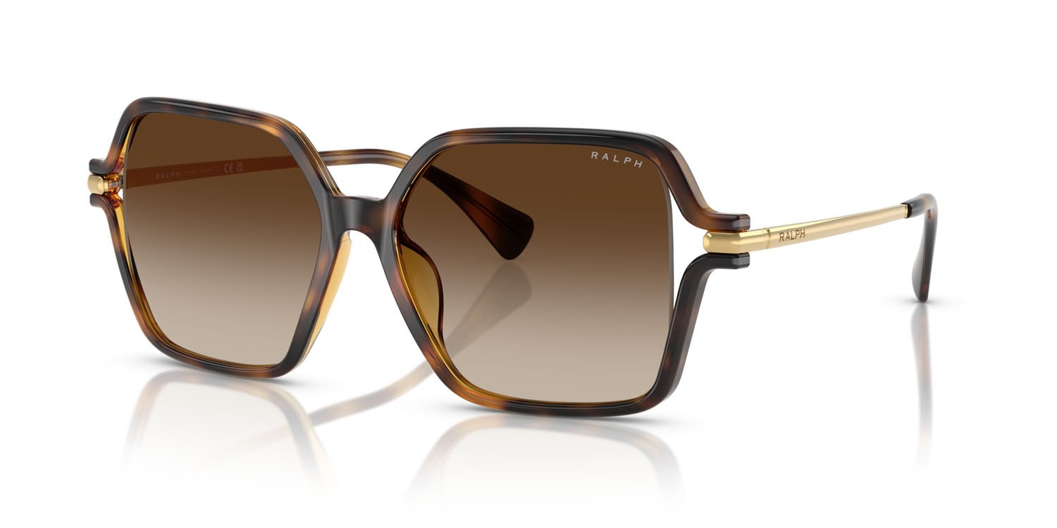 Sunglasses Ralph RA 5319U (500313) color havana scuro lucido shape square lenses marrone sfumato