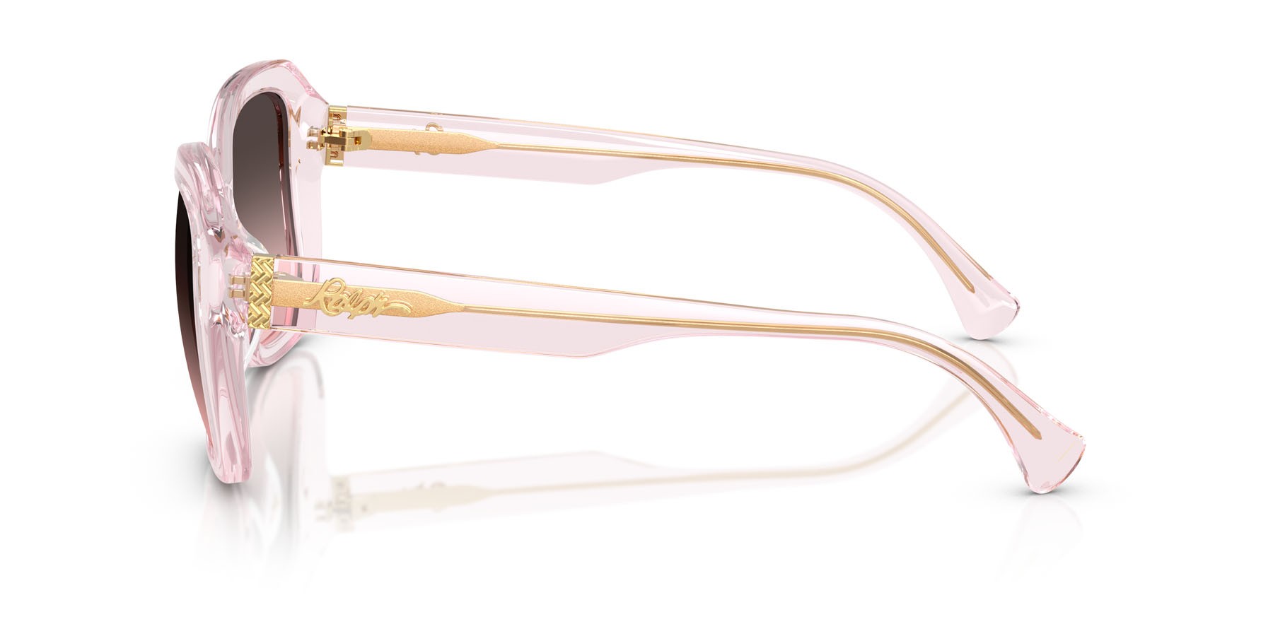 Sunglasses Ralph RA 5321U (629046) color rosa trasparente shape square lenses rosa sfumato grigio
