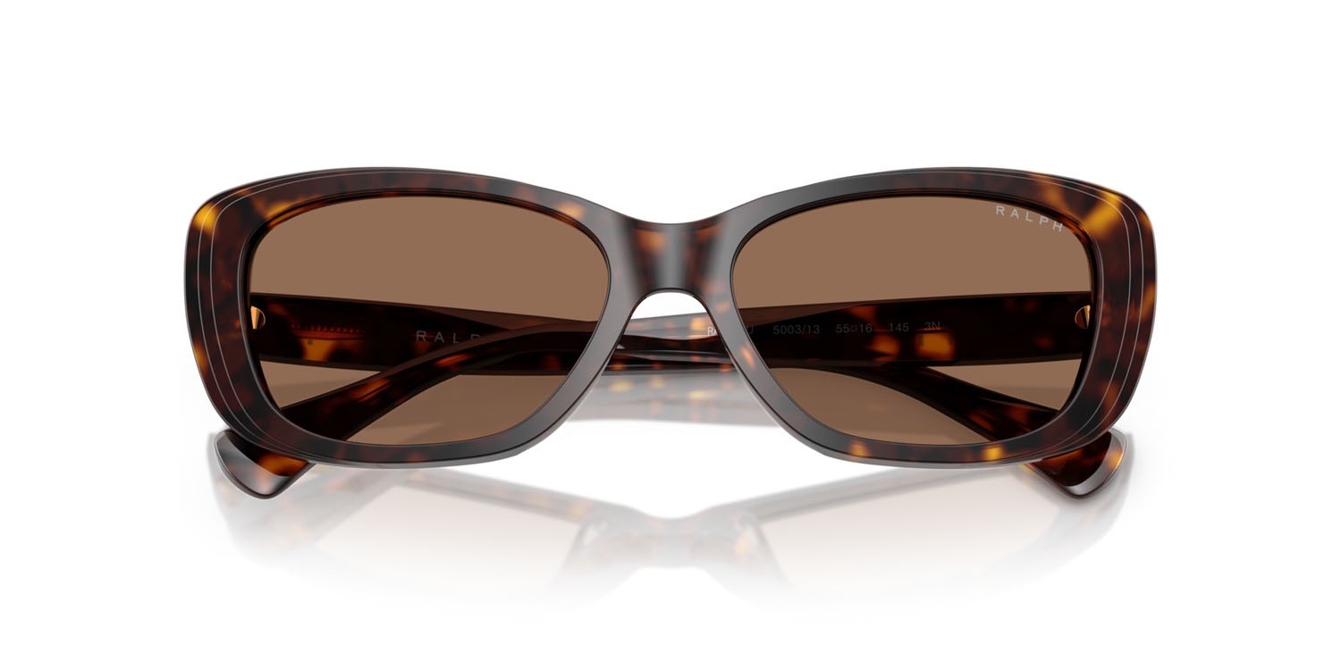 Occhiali da sole Ralph RA 5322U (500313) colore havana scuro lucido forma rettangolare lenti marrone