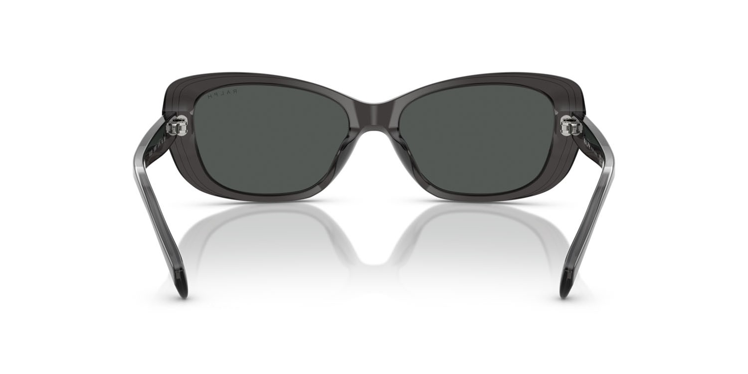 Occhiali da sole Ralph RA 5322U (553687) colore nero trasparente lucido forma rettangolare lenti grigio