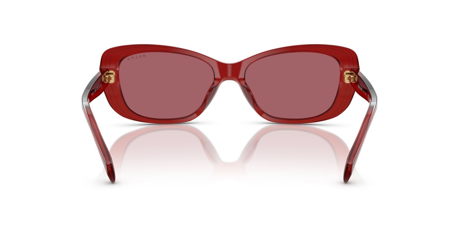 Sunglasses Ralph RA 5322U (621069) color borgogna brillante trasparente shape rectangle lenses bordeaux
