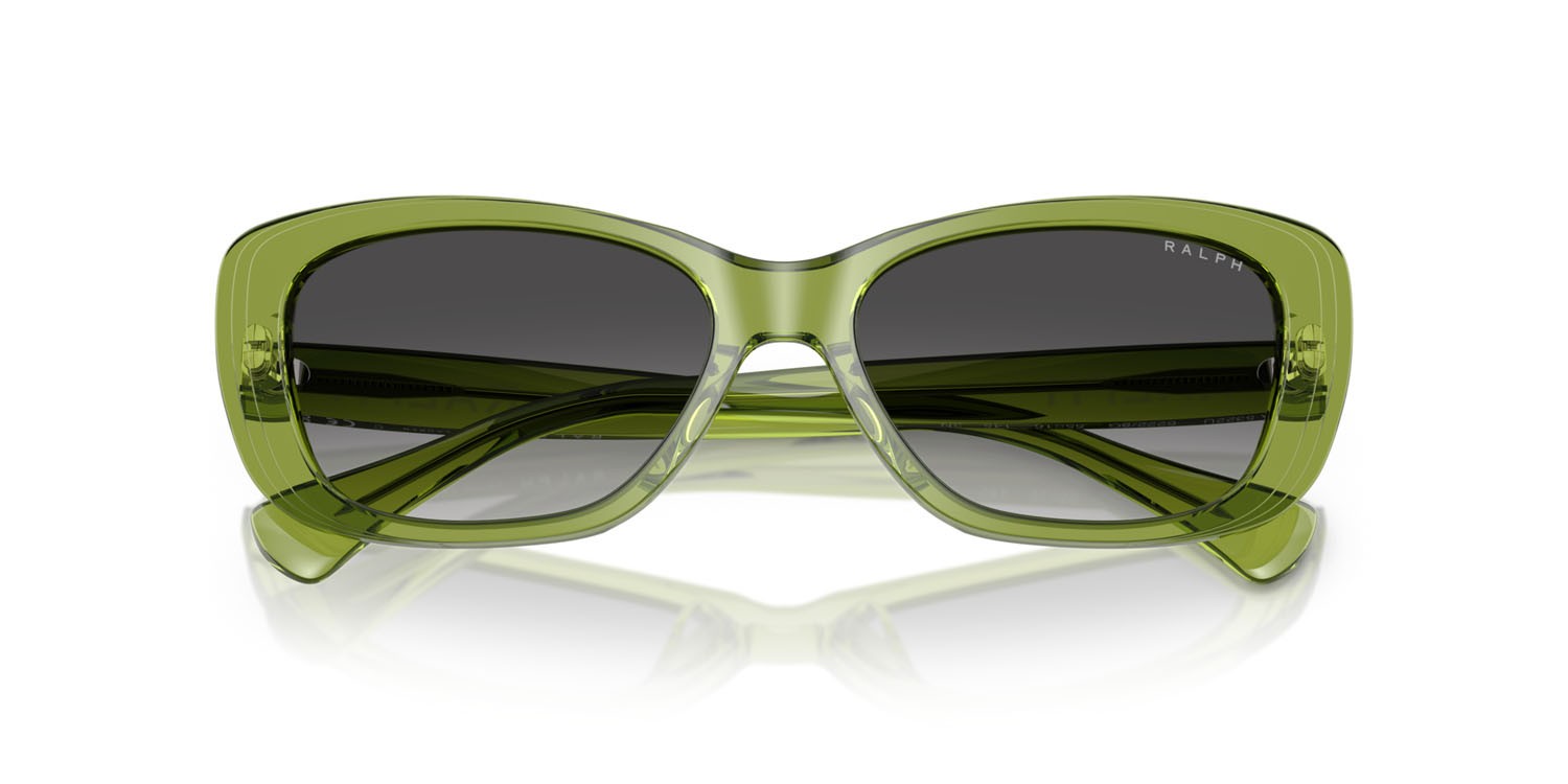 Sonnenbrillen Ralph RA 5322U (62228G) farbe verde trasparente lucido form rechteckig gläser grigio sfumato