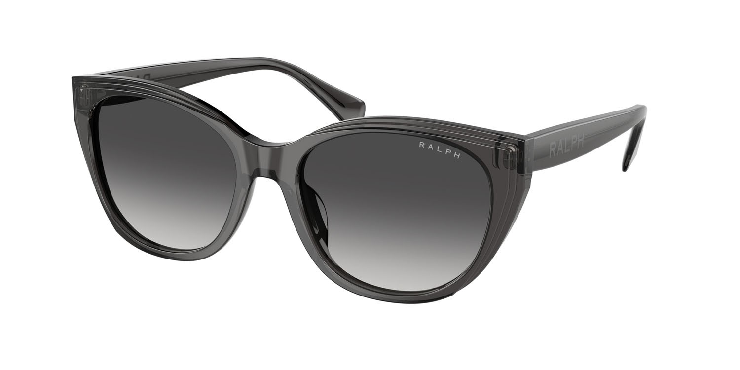Occhiali da sole Ralph RA 5324U (55368G) colore nero trasparente lucido forma quadrato lenti grigio sfumato