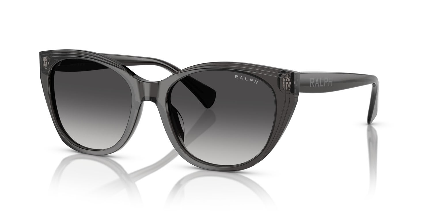 Occhiali da sole Ralph RA 5324U (55368G) colore nero trasparente lucido forma quadrato lenti grigio sfumato