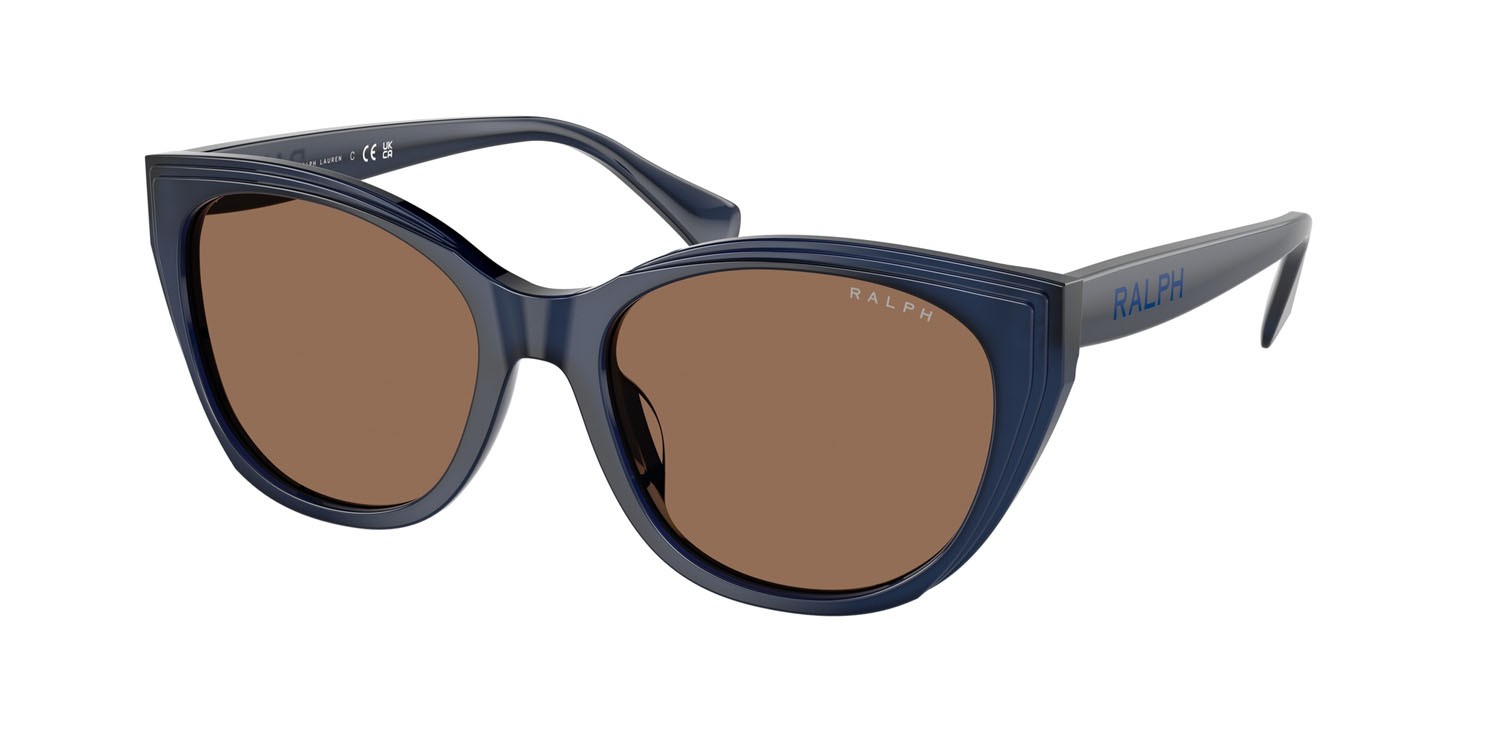 Sunglasses Ralph RA 5324U (605973) color blu lucido trasparente opalescente shape square lenses marrone