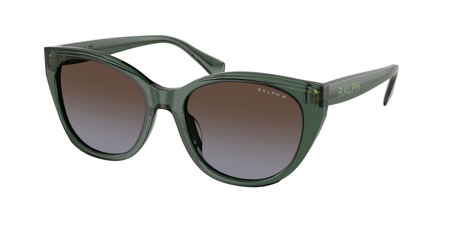 Sunglasses Ralph RA 5324U (6206T5) color verde trasparente lucido shape square lenses polar marrone sfumata