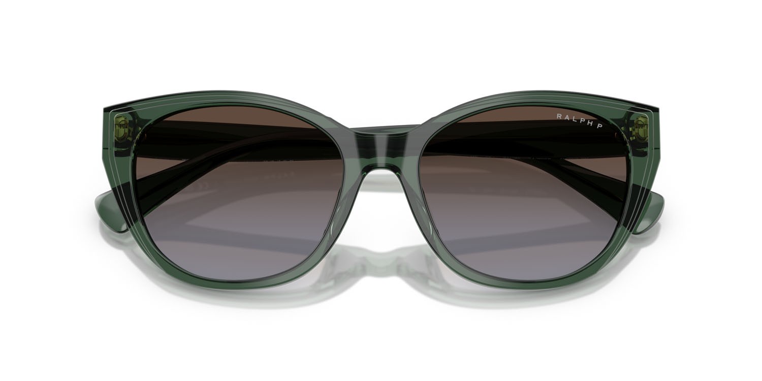 Sunglasses Ralph RA 5324U (6206T5) color verde trasparente lucido shape square lenses polar marrone sfumata