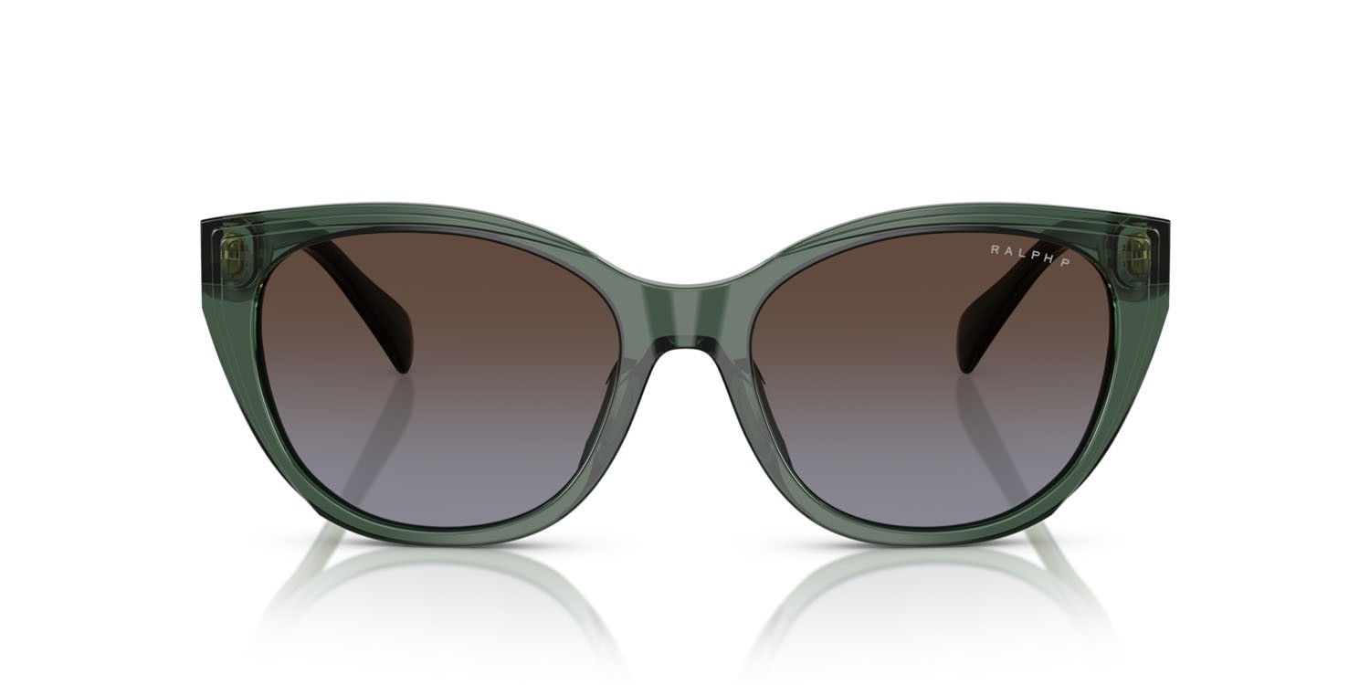 Sunglasses Ralph RA 5324U (6206T5) color verde trasparente lucido shape square lenses polar marrone sfumata