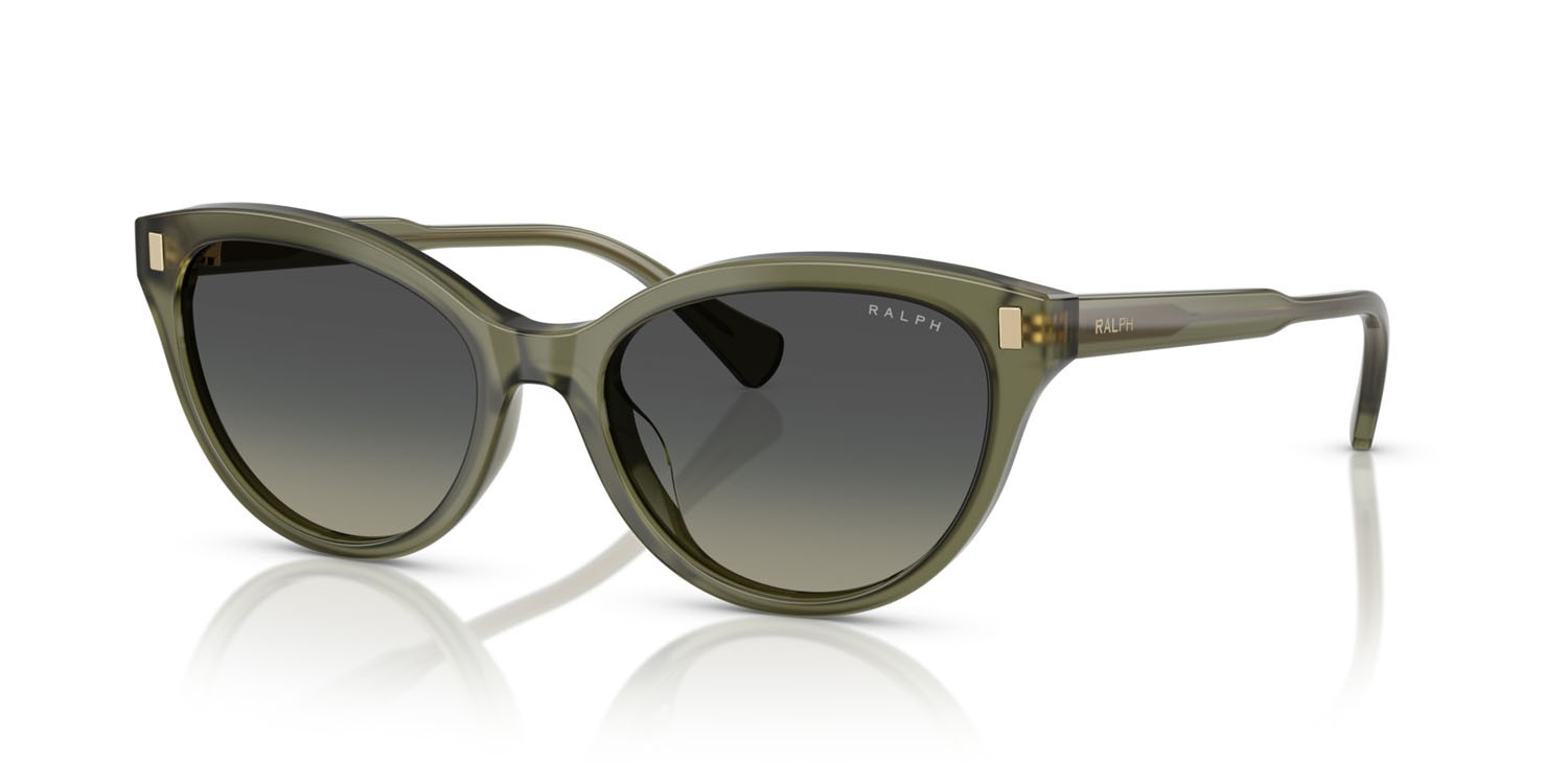 Sunglasses Ralph RA 5326U (615911) color verde lucido opalescente shape cat eye lenses verde sfumato